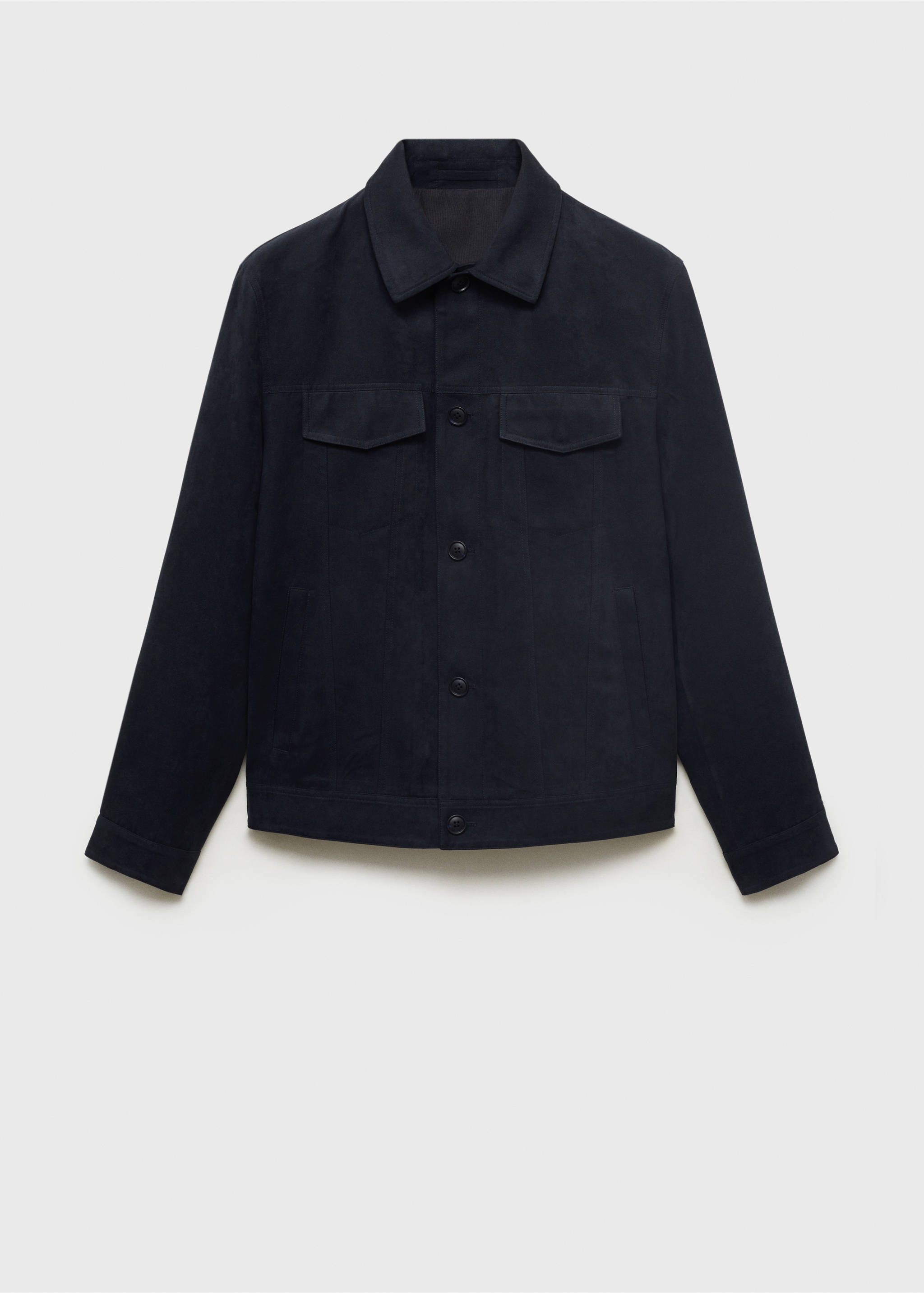 Overshirt mit Wildledereffekt - Artikel ohne Model, Marineblau. Ref: 17031137-00.
