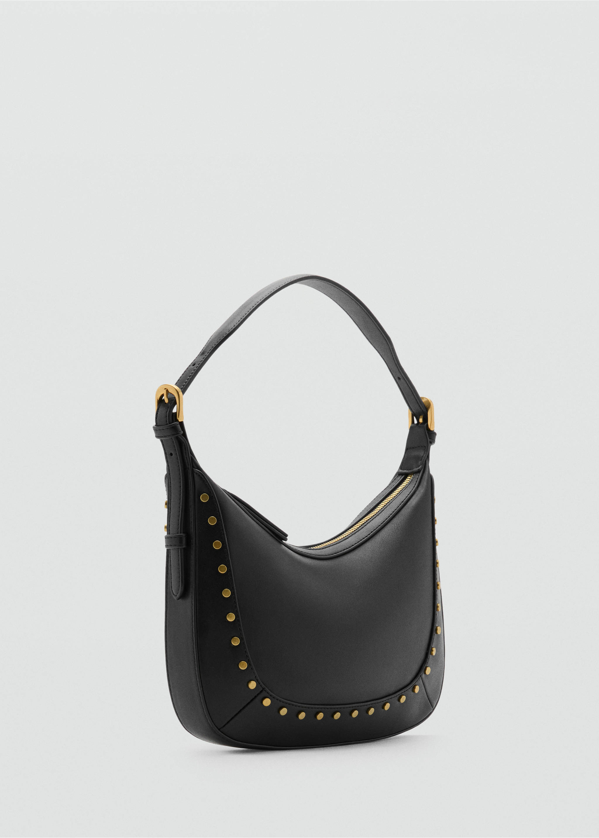 Small studded shoulder bag - Medium plane, Black. Ref: 17031139-00.