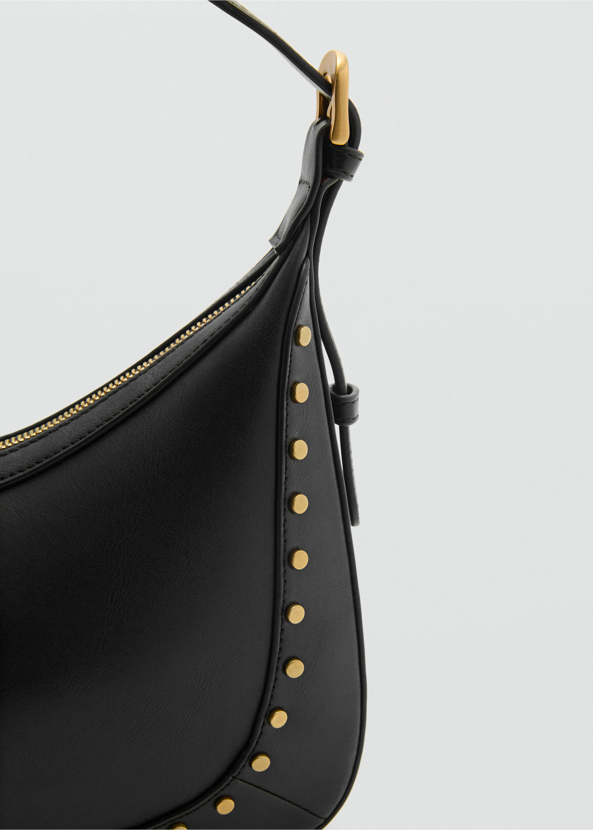 Small studded shoulder bag - Details of the article 3, Black. Ref: 17031139-00.