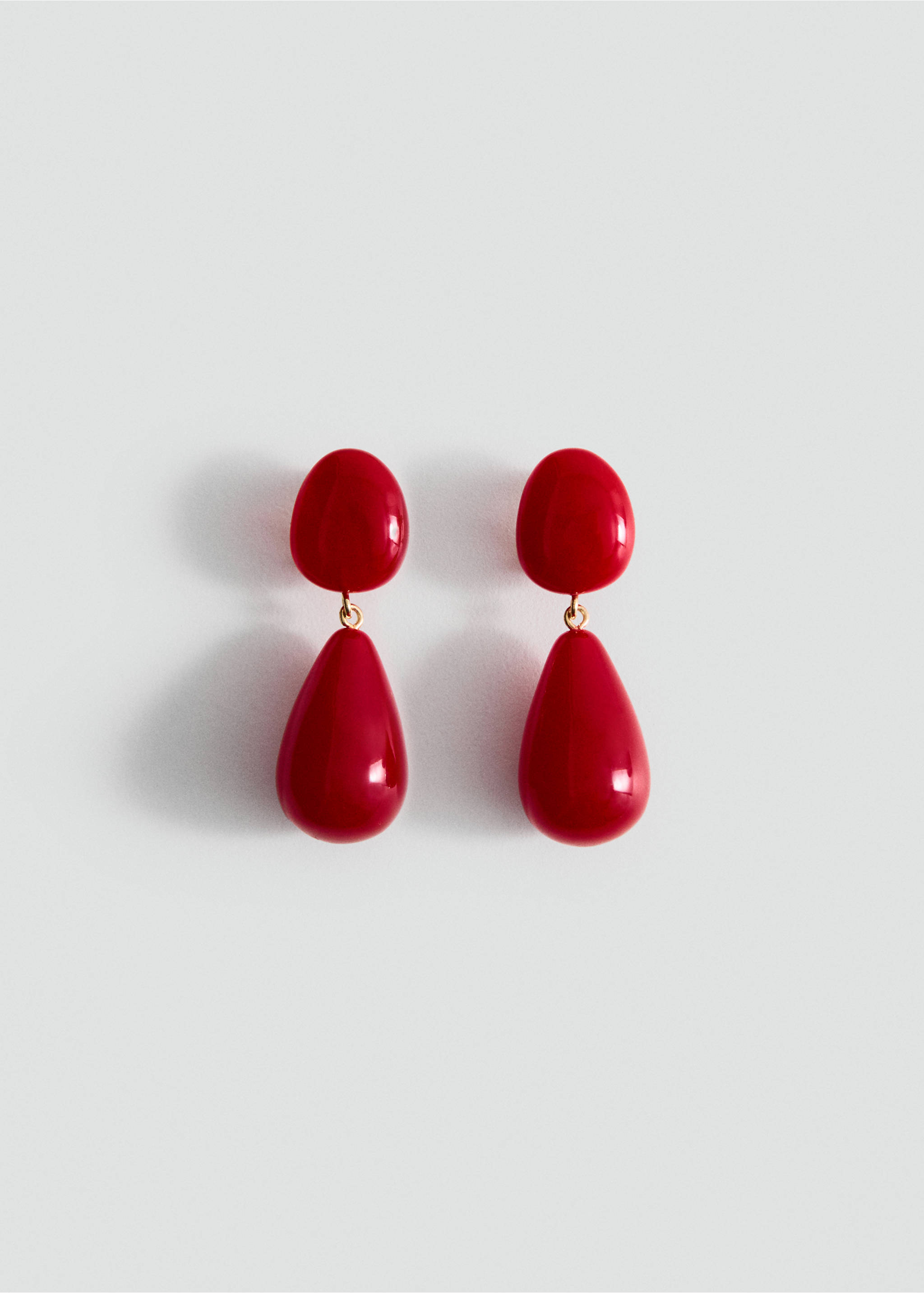 Pendientes gota resina - Artículo sin modelo, Rojo. Ref: 17031142-00.
