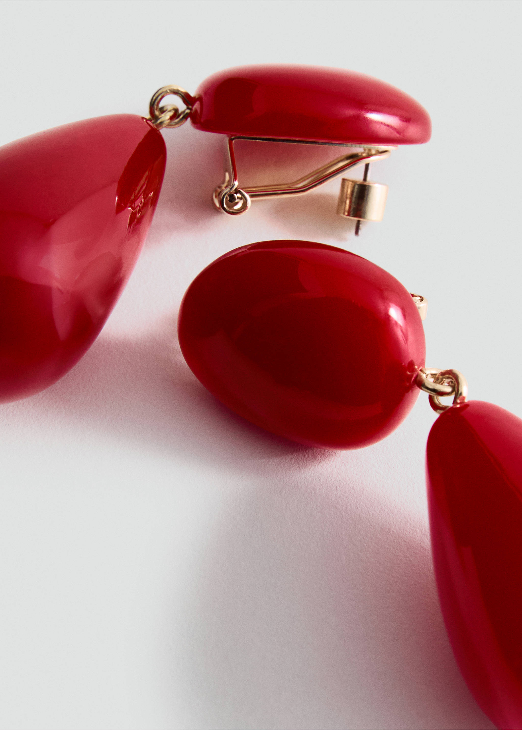 Pendientes gota resina - Plano medio, Rojo. Ref: 17031142-00.
