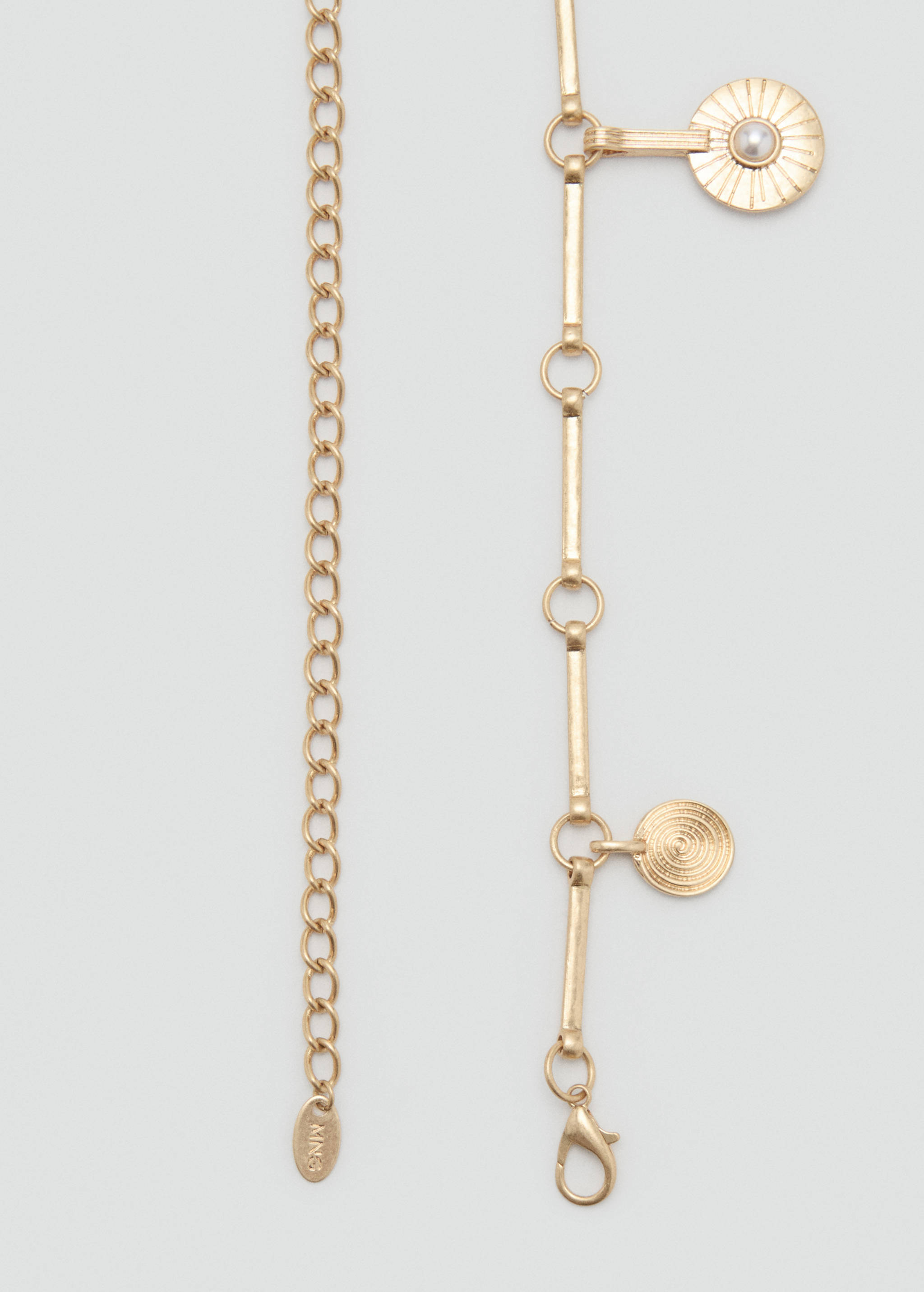 Metal belt with hanging pieces - Medium plane