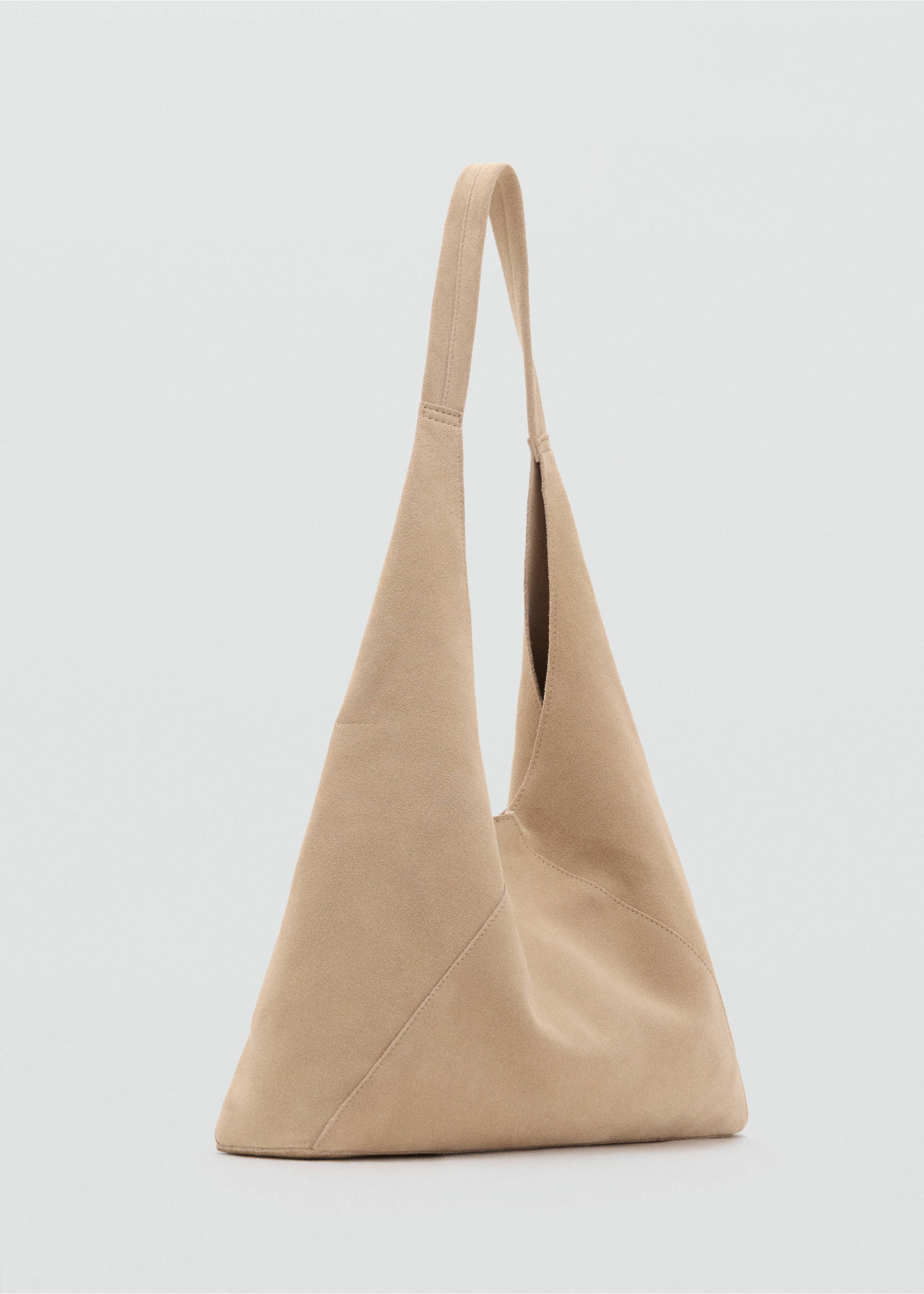 Suede shoulder bag - Medium plane, Sand. Ref: 17031145-00.