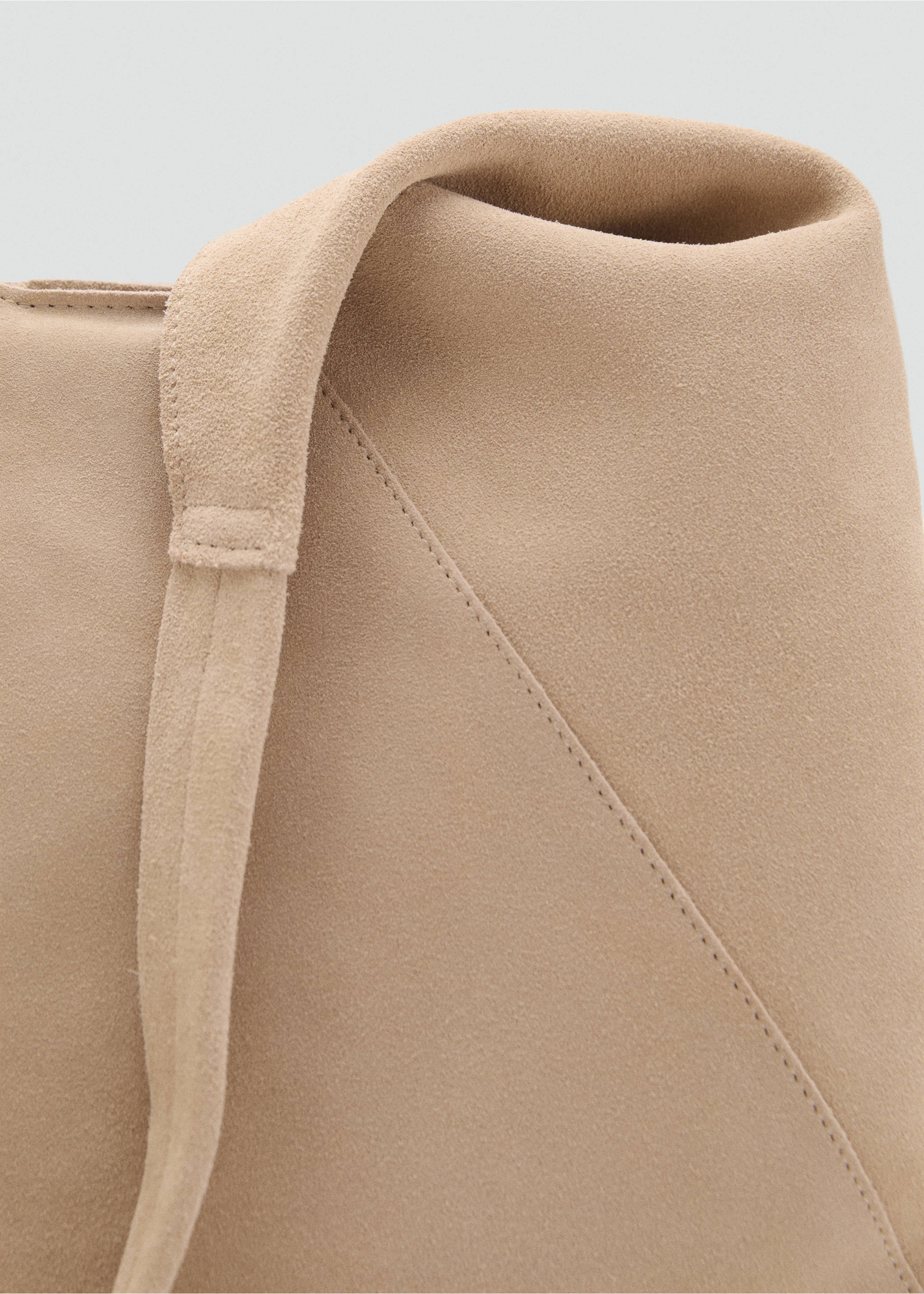 Suede shoulder bag - Details of the article 1, Sand. Ref: 17031145-00.