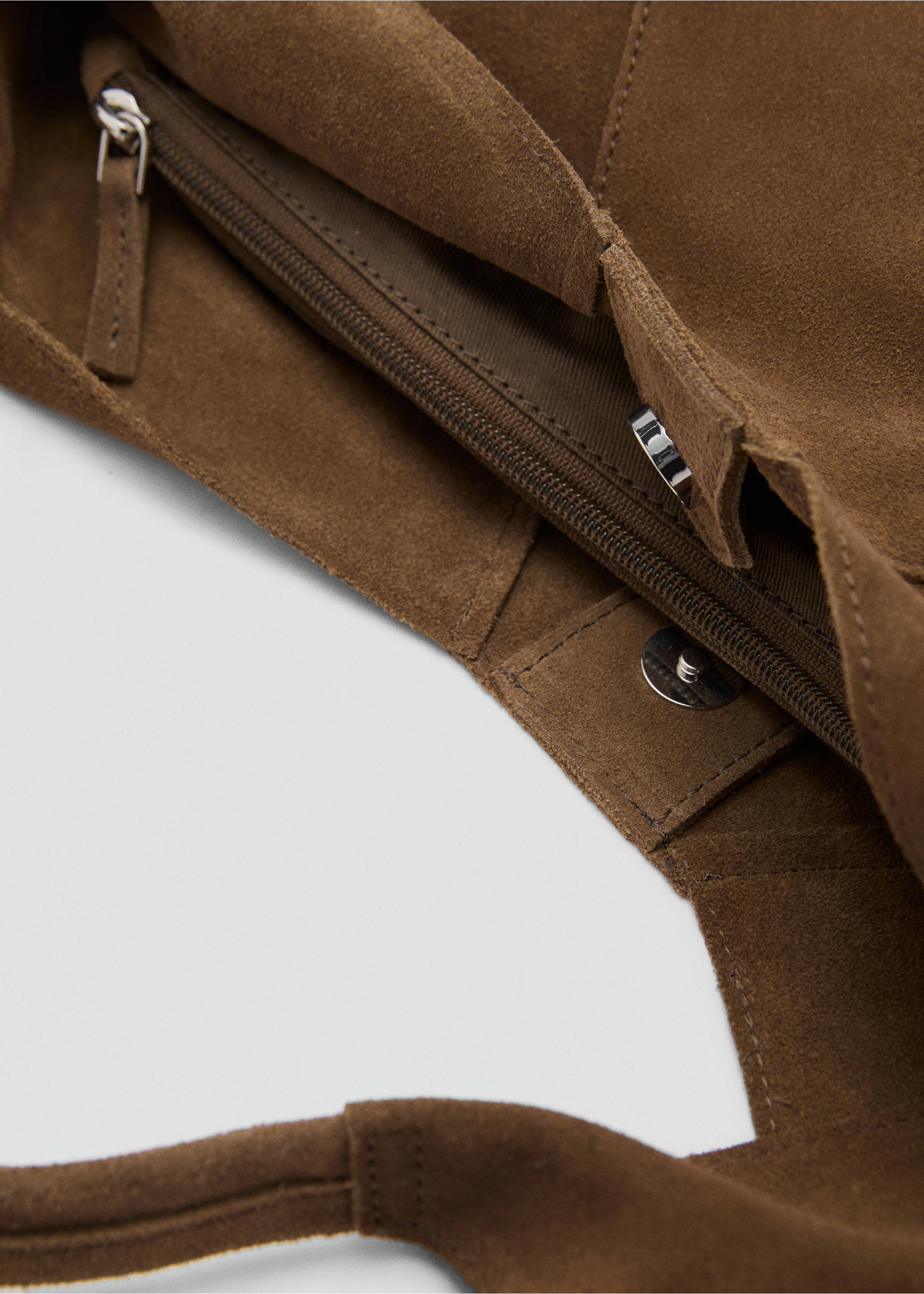 Suede shoulder bag - Details of the article 1, Forest Green. Ref: 17031145-00.