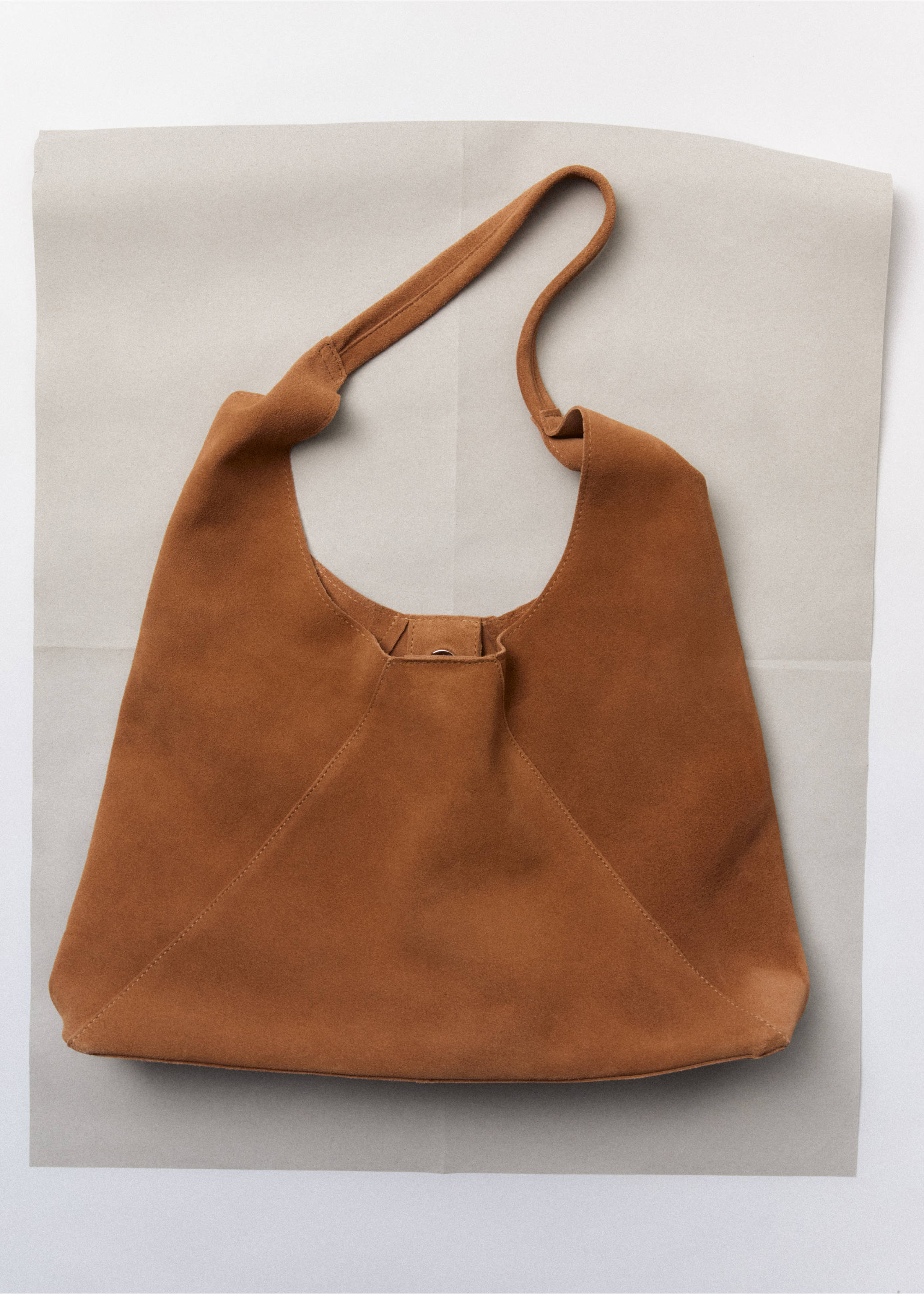 Suede shoulder bag - Details of the article 5, Leather. Ref: 17031145-00.
