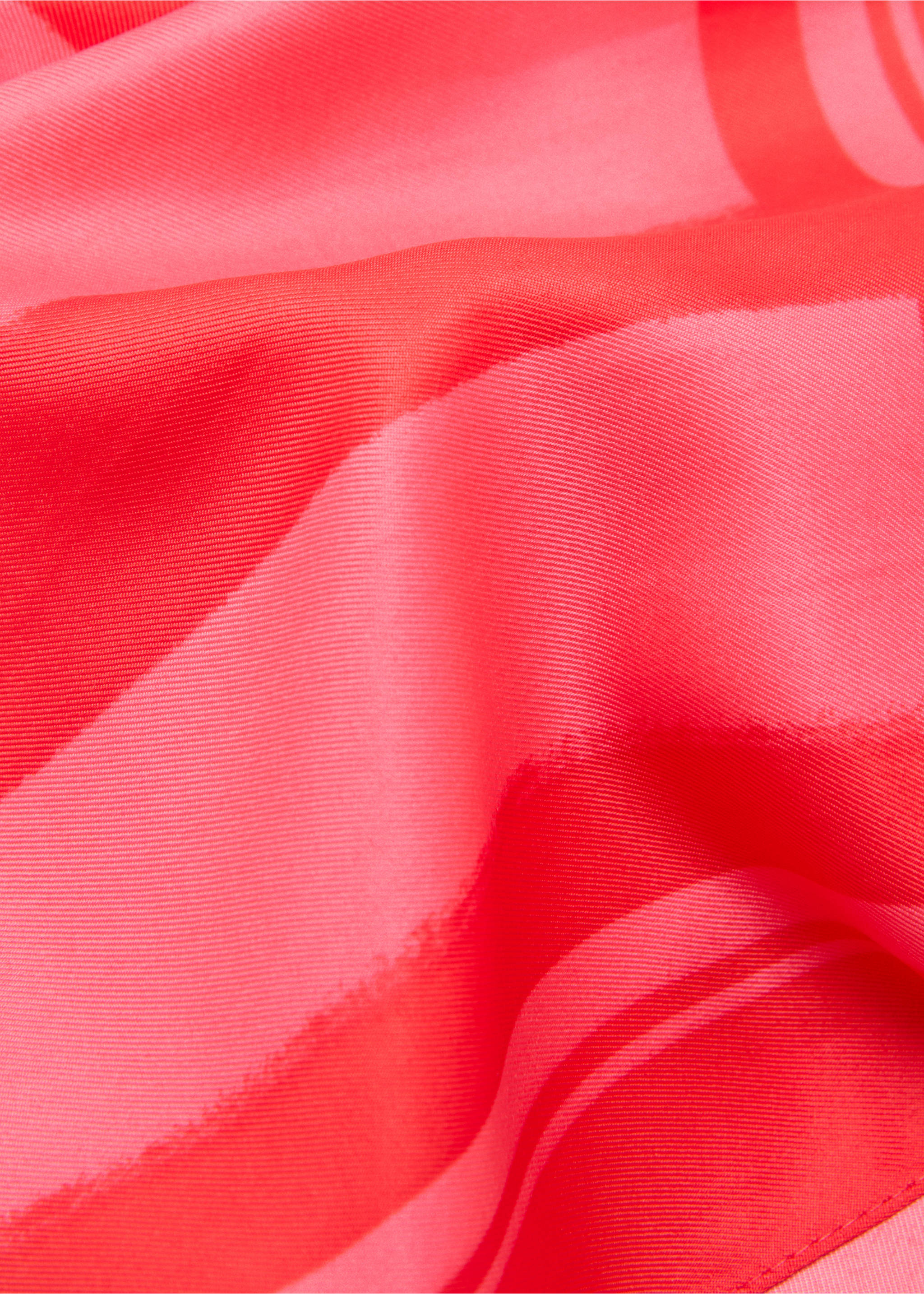 Striped printed scarf - Medium plane, Red. Ref: 17031149-00.