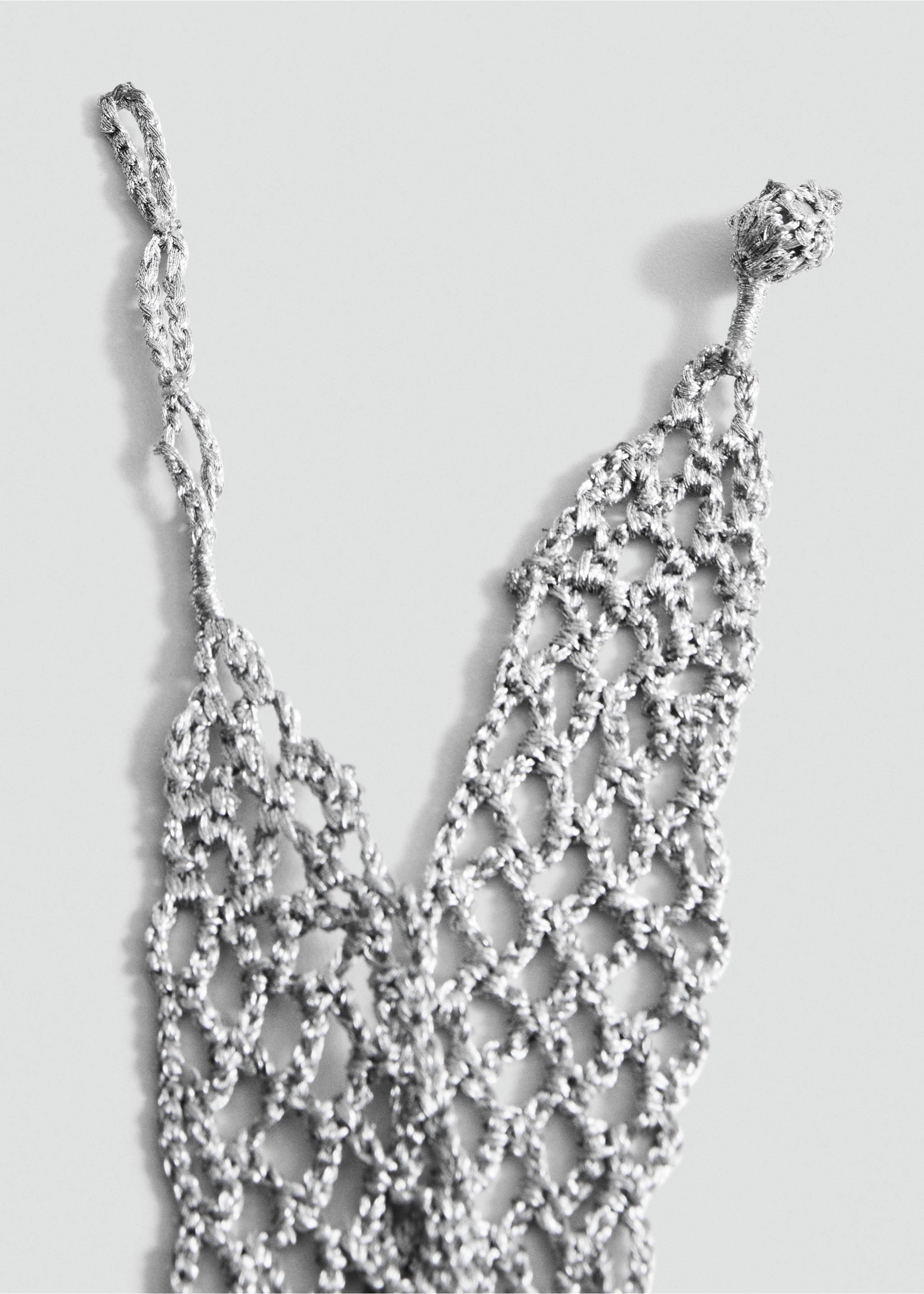 Lurex choker necklace - Details of the article 1, Silver. Ref: 17031151-00.
