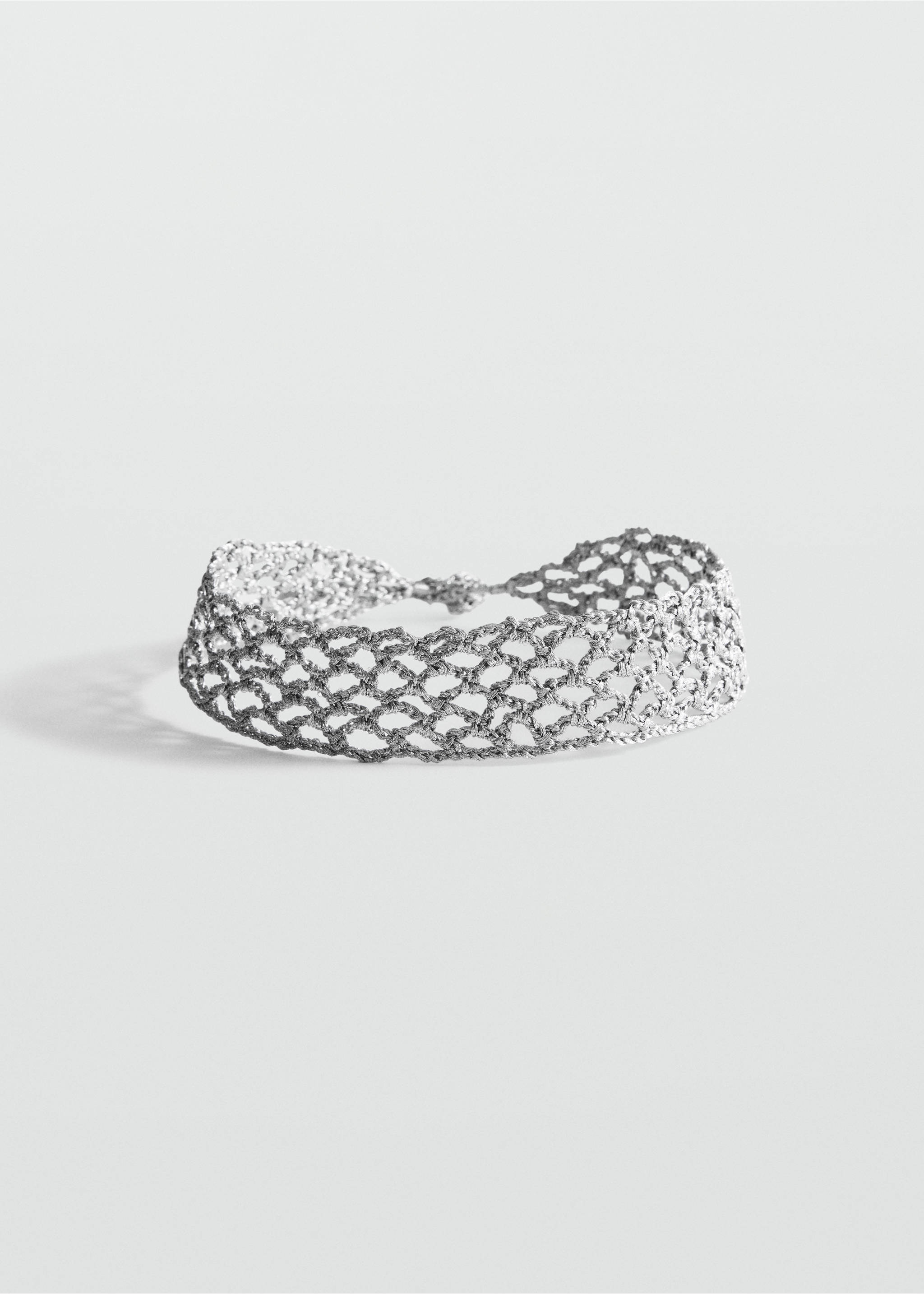 Lurex choker necklace - Article without model, Silver. Ref: 17031151-00.