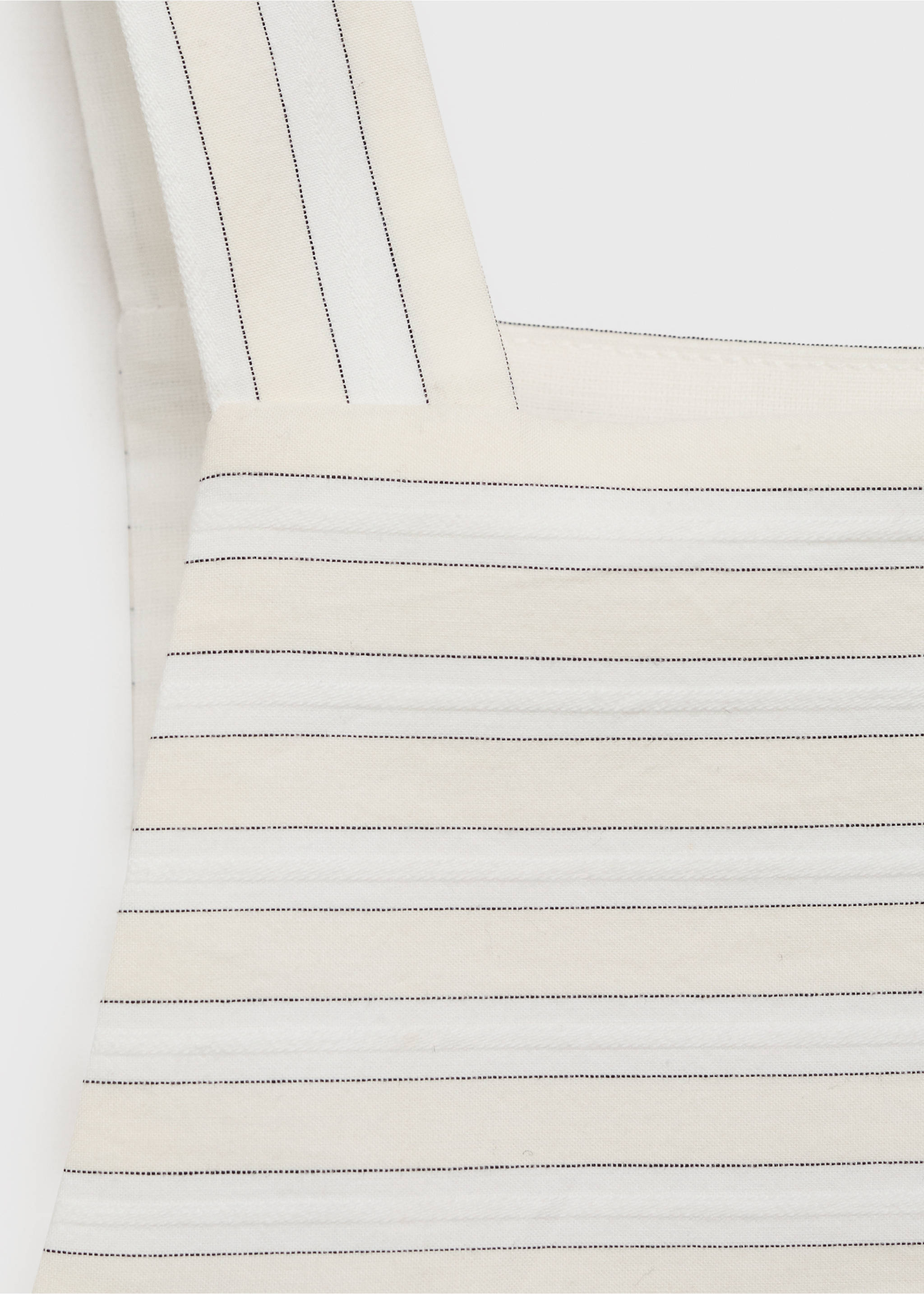 Striped strapless top - Details of the article 8, Ecru. Ref: 17031153-00.
