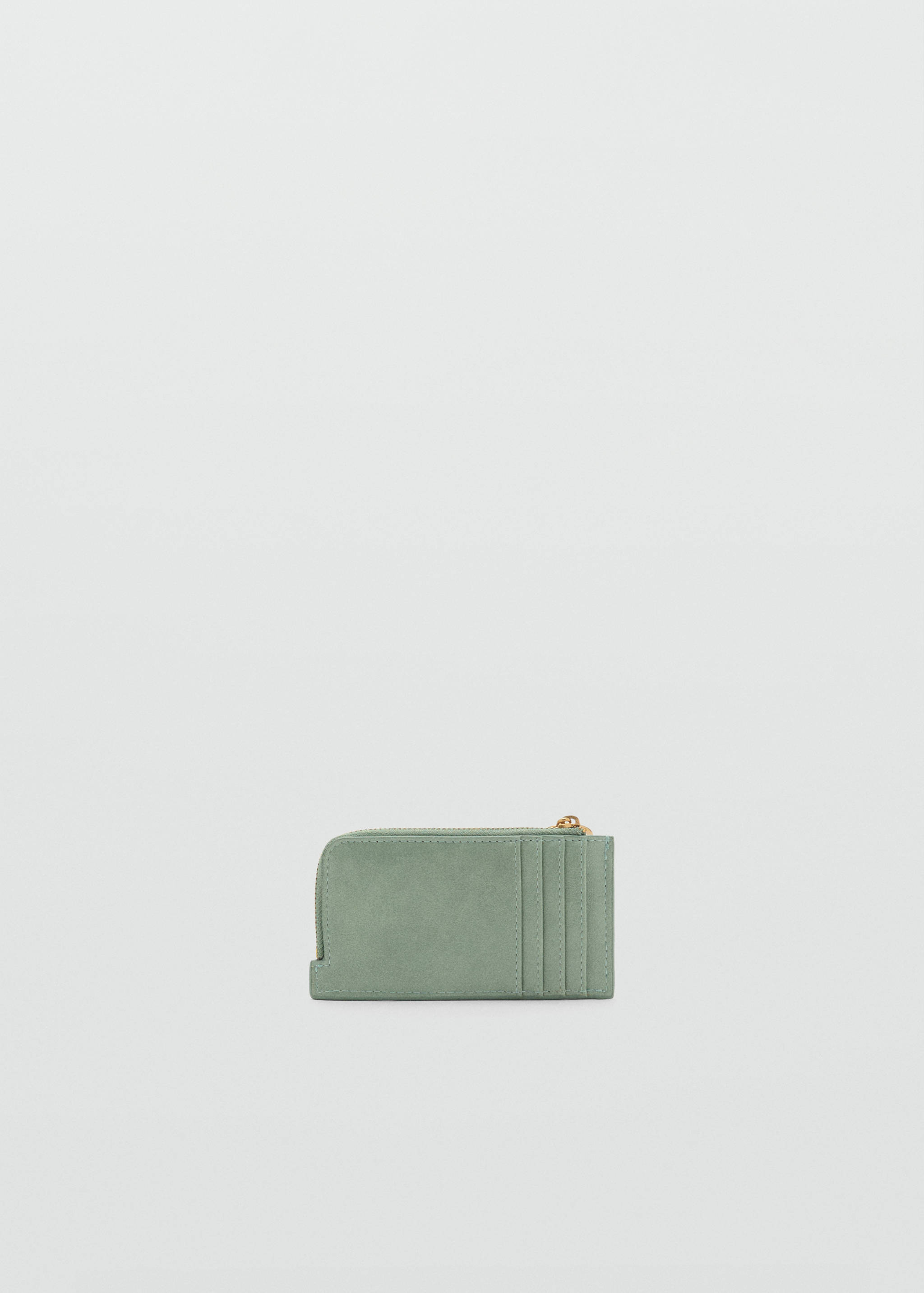 Porte-clé cuir synthétique effet grainé à zip - Plan moyen