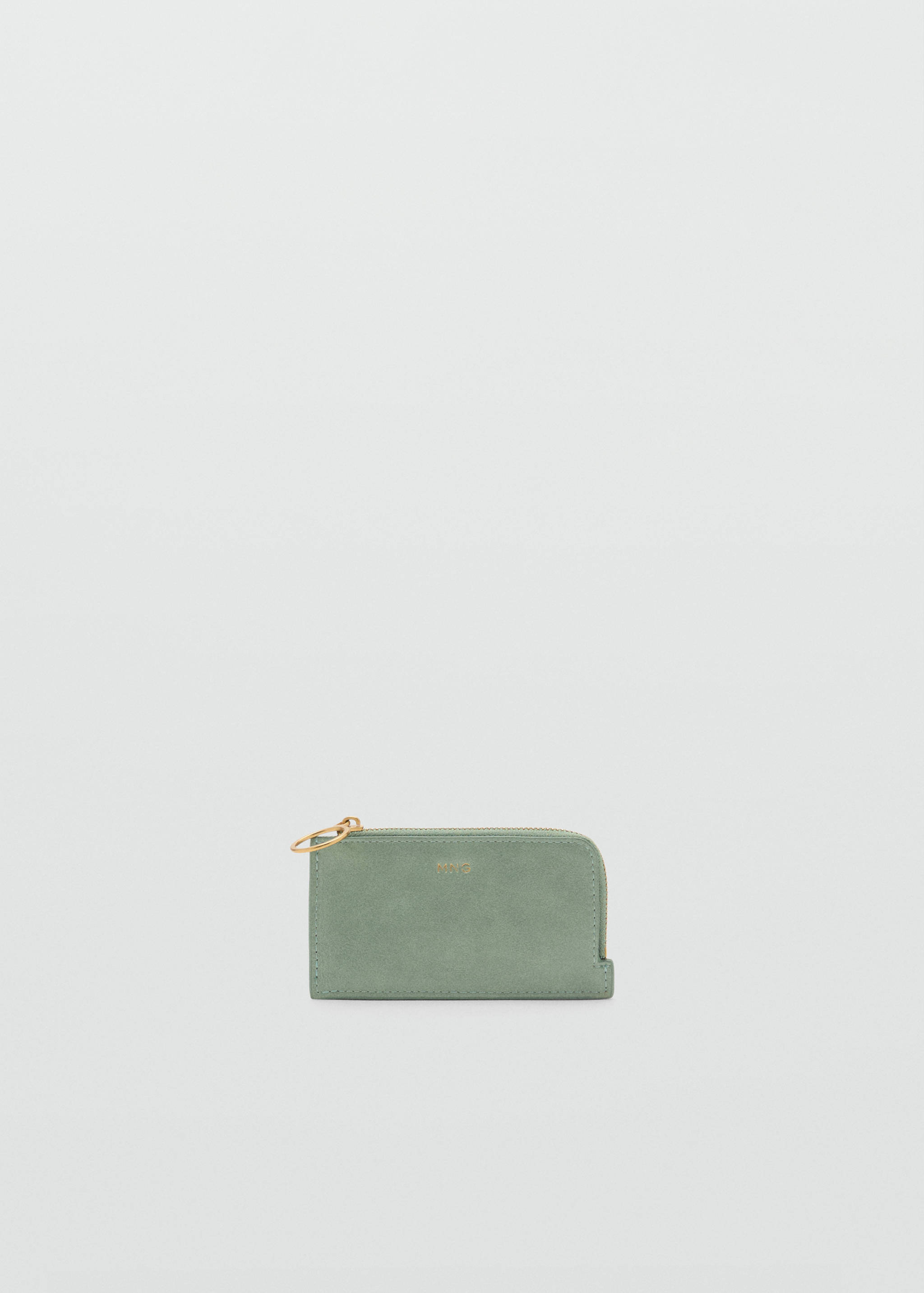 Pebble-effect leather card holder with zip - Article without model
