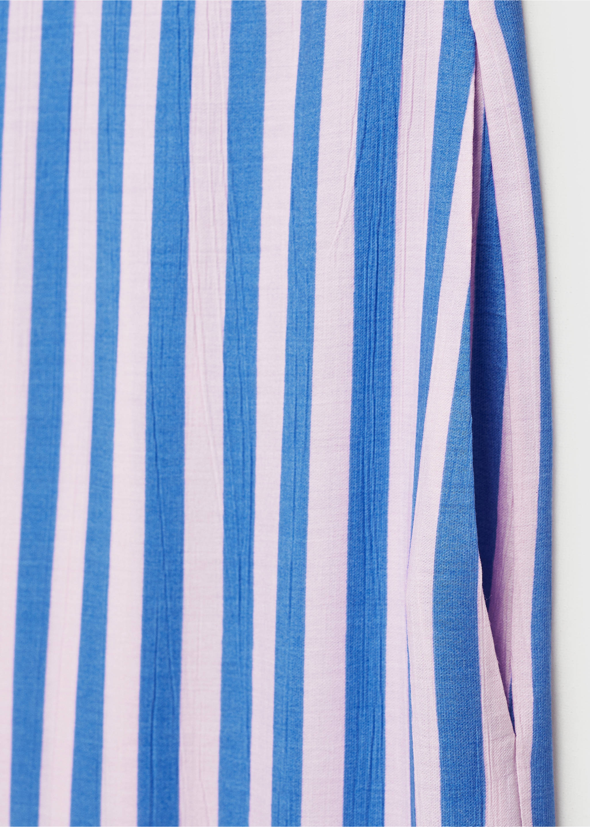 Stripe-print straight trousers - Details of the article 8, Blue. Ref: 17031157-00.