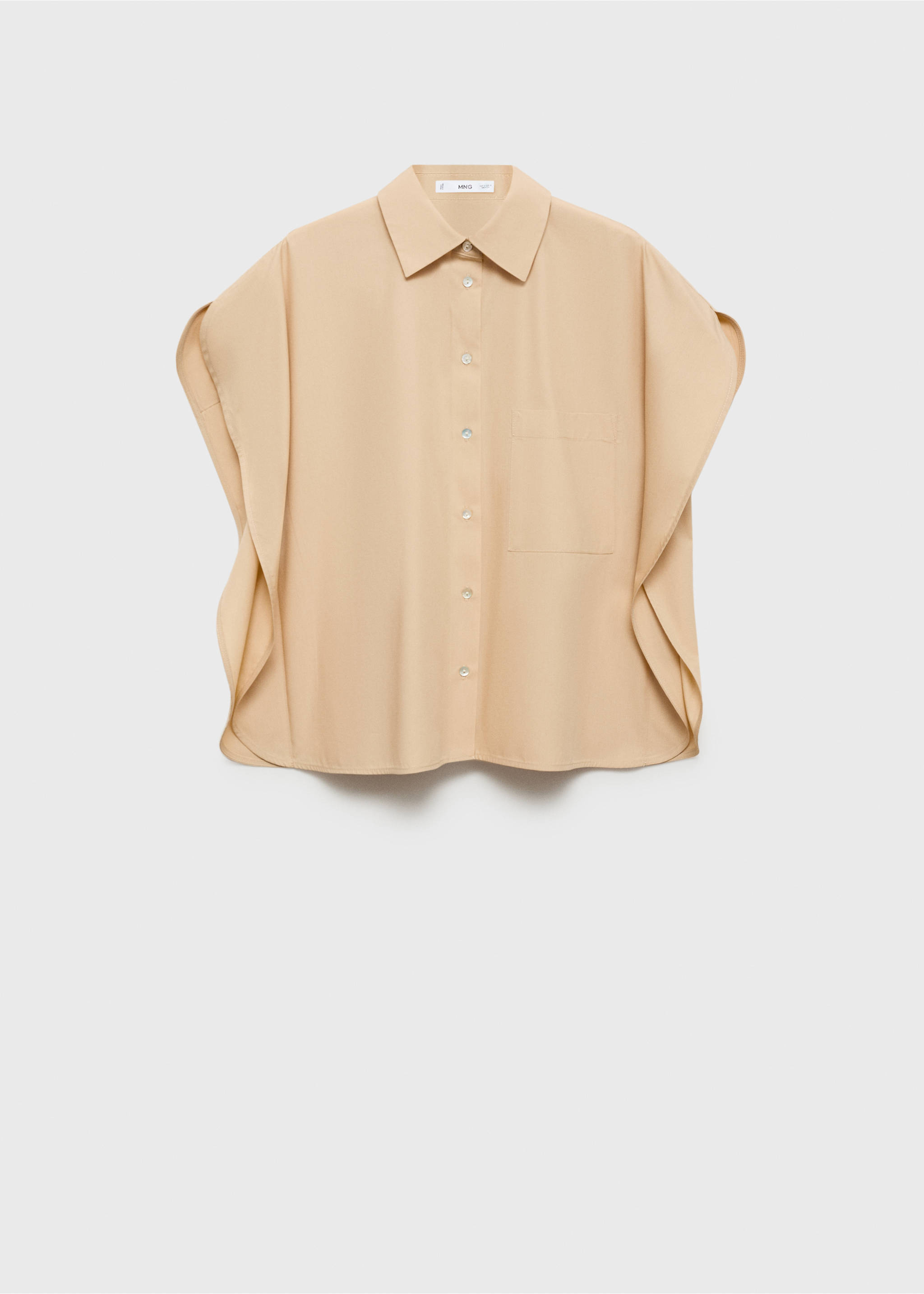 Oversized short-sleeved shirt - Article without model, Medium Brown. Ref: 17031158-00.