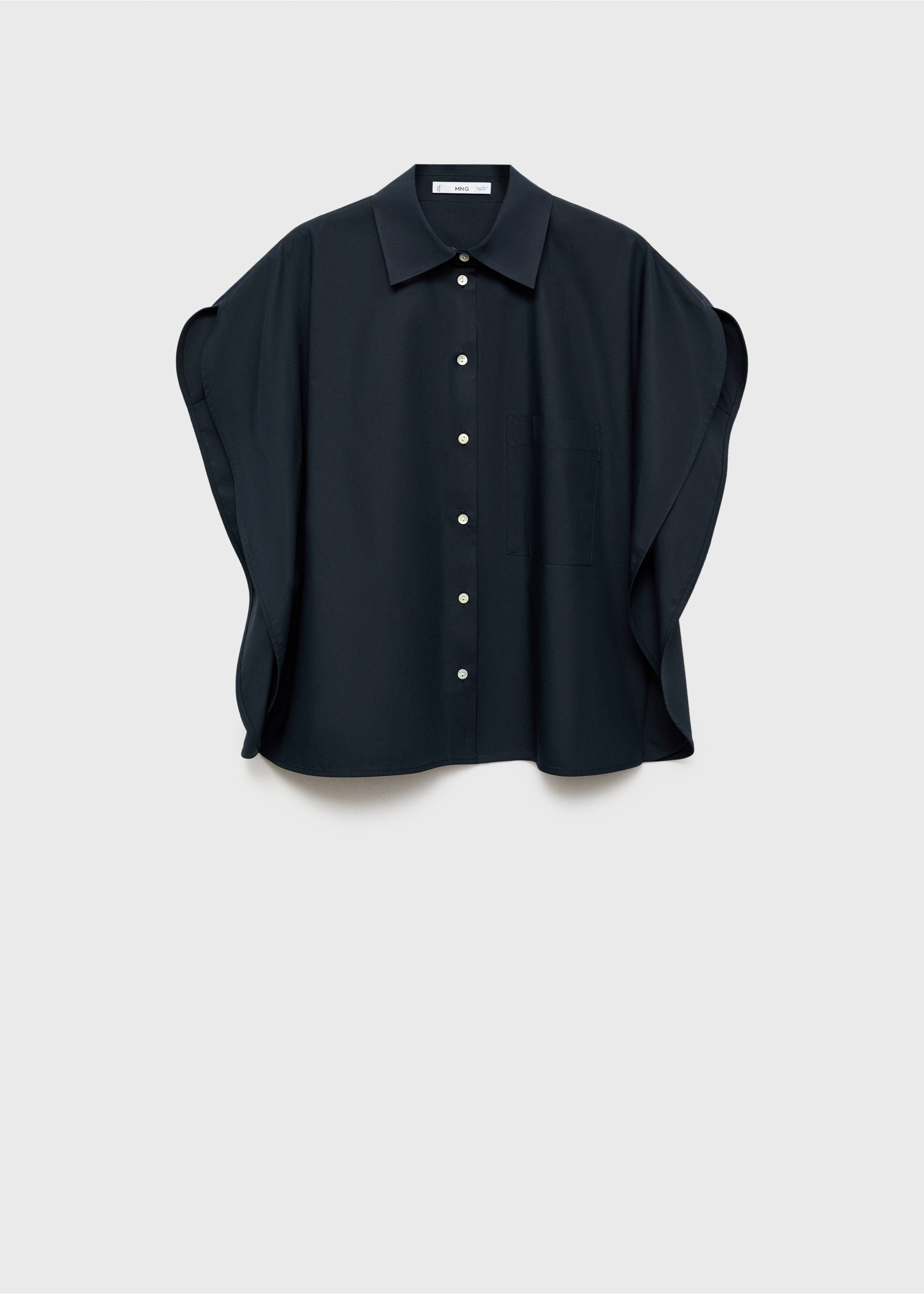 Oversized short-sleeved shirt - Article without model, Dark Navy. Ref: 17031158-00.