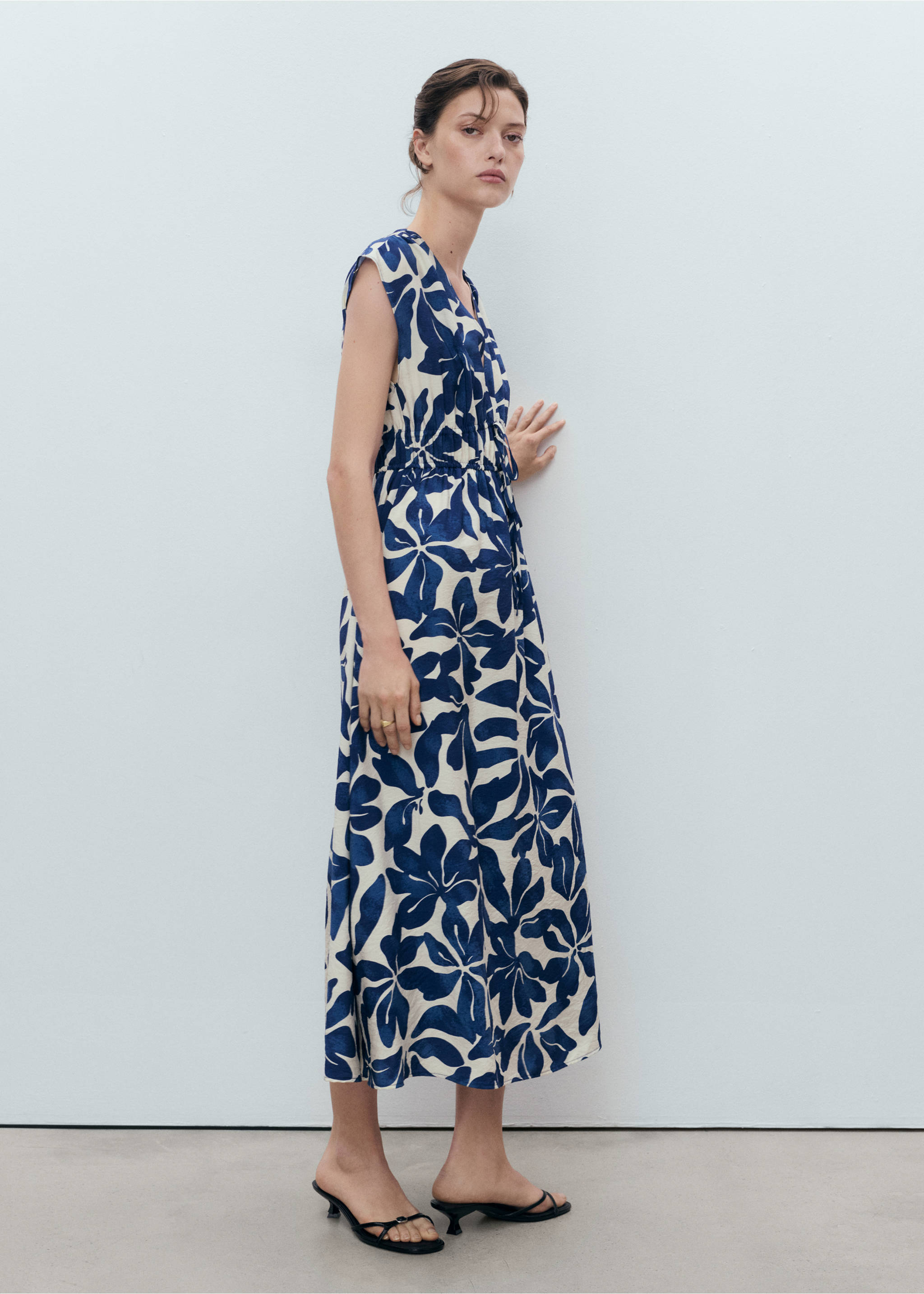 Long printed dress - General plane, Blue. Ref: 17031161-00.