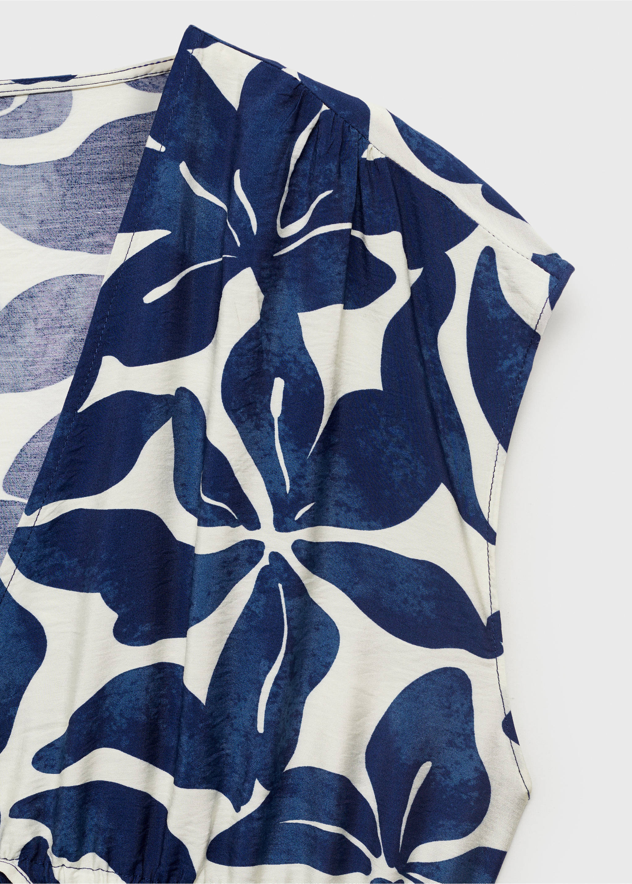 Long printed dress - Details of the article 0, Blue. Ref: 17031161-00.