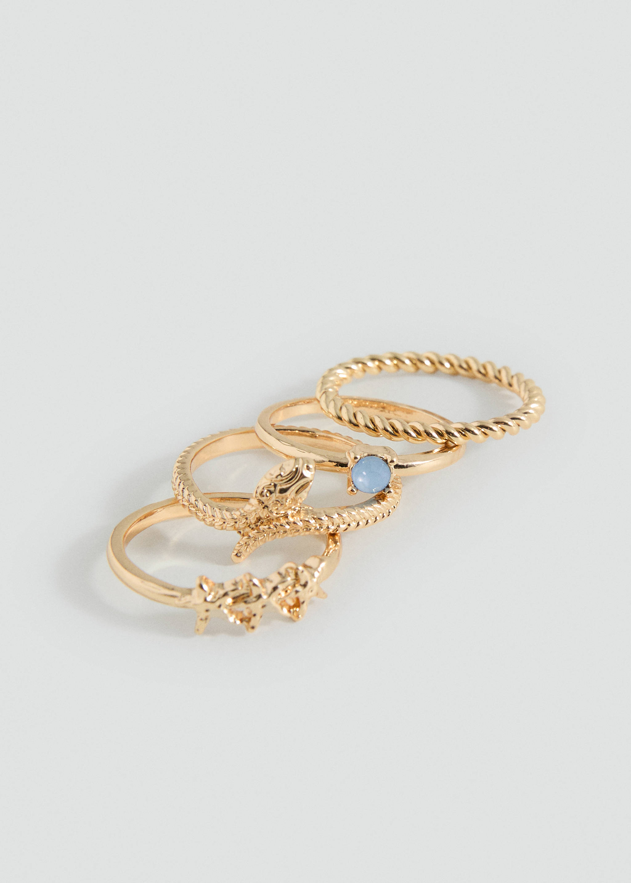 Pack 4 anillos combinados - Plano medio