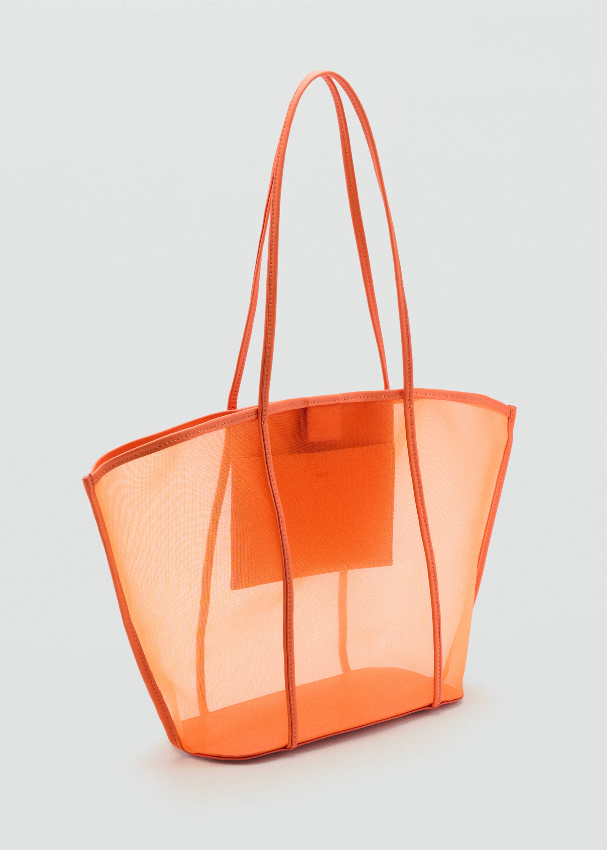 Semi-transparent shopper bag - Medium plane, Orange. Ref: 17031173-00.