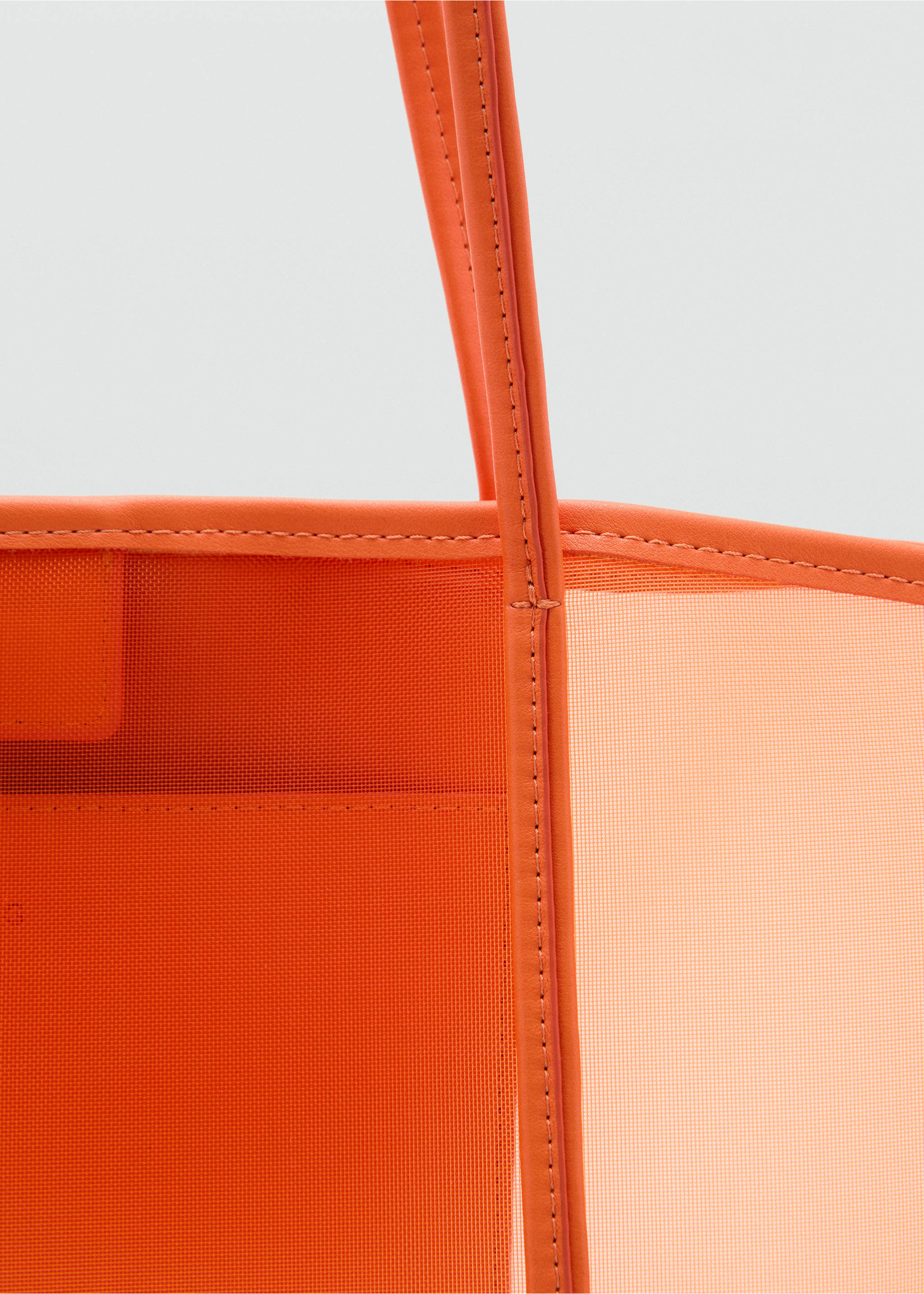 Semi-transparent shopper bag - Details of the article 1, Orange. Ref: 17031173-00.