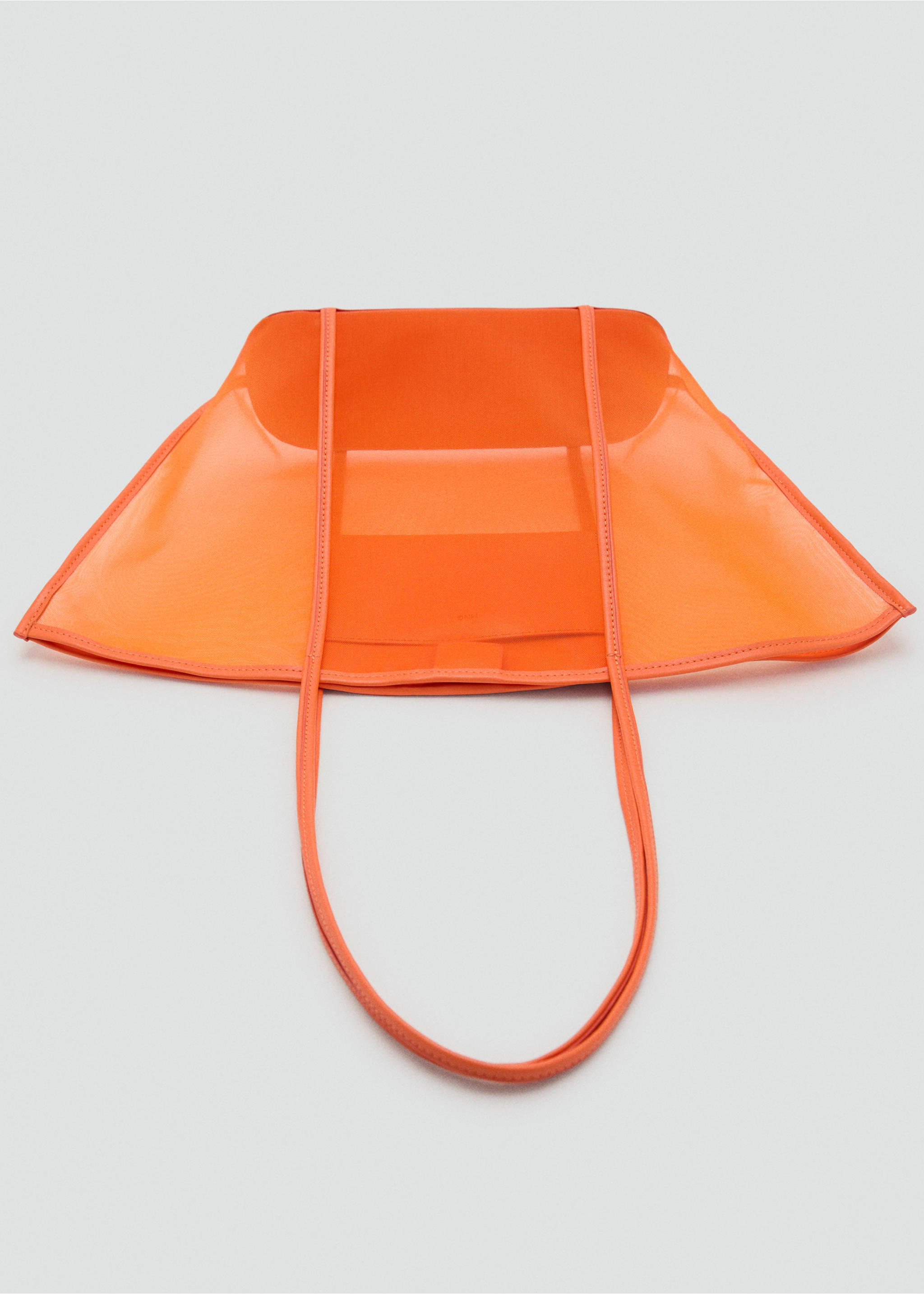 Semi-transparent shopper bag - Details of the article 3, Orange. Ref: 17031173-00.