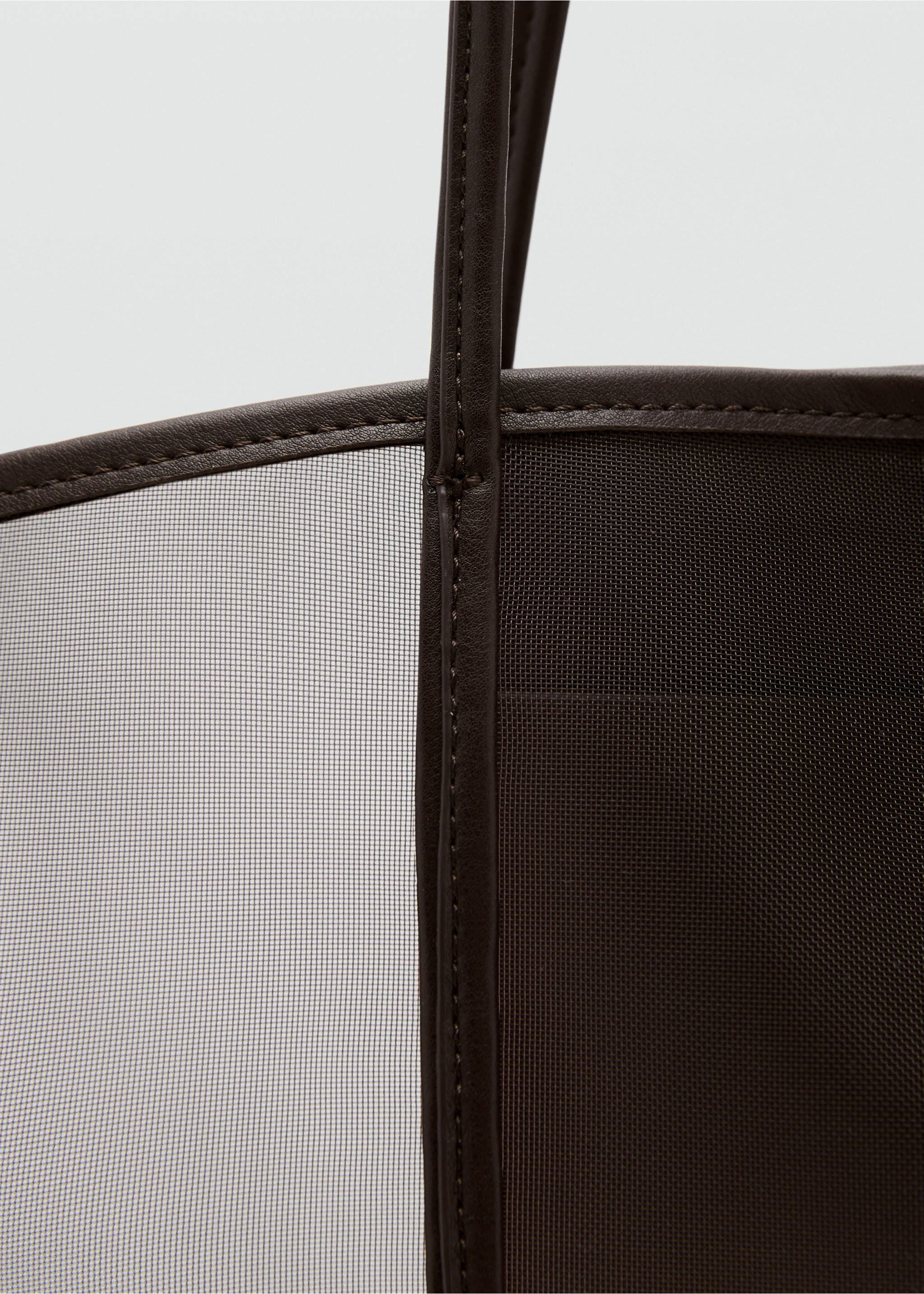 Semi-transparent shopper bag - Details of the article 1, Chocolate. Ref: 17031173-00.