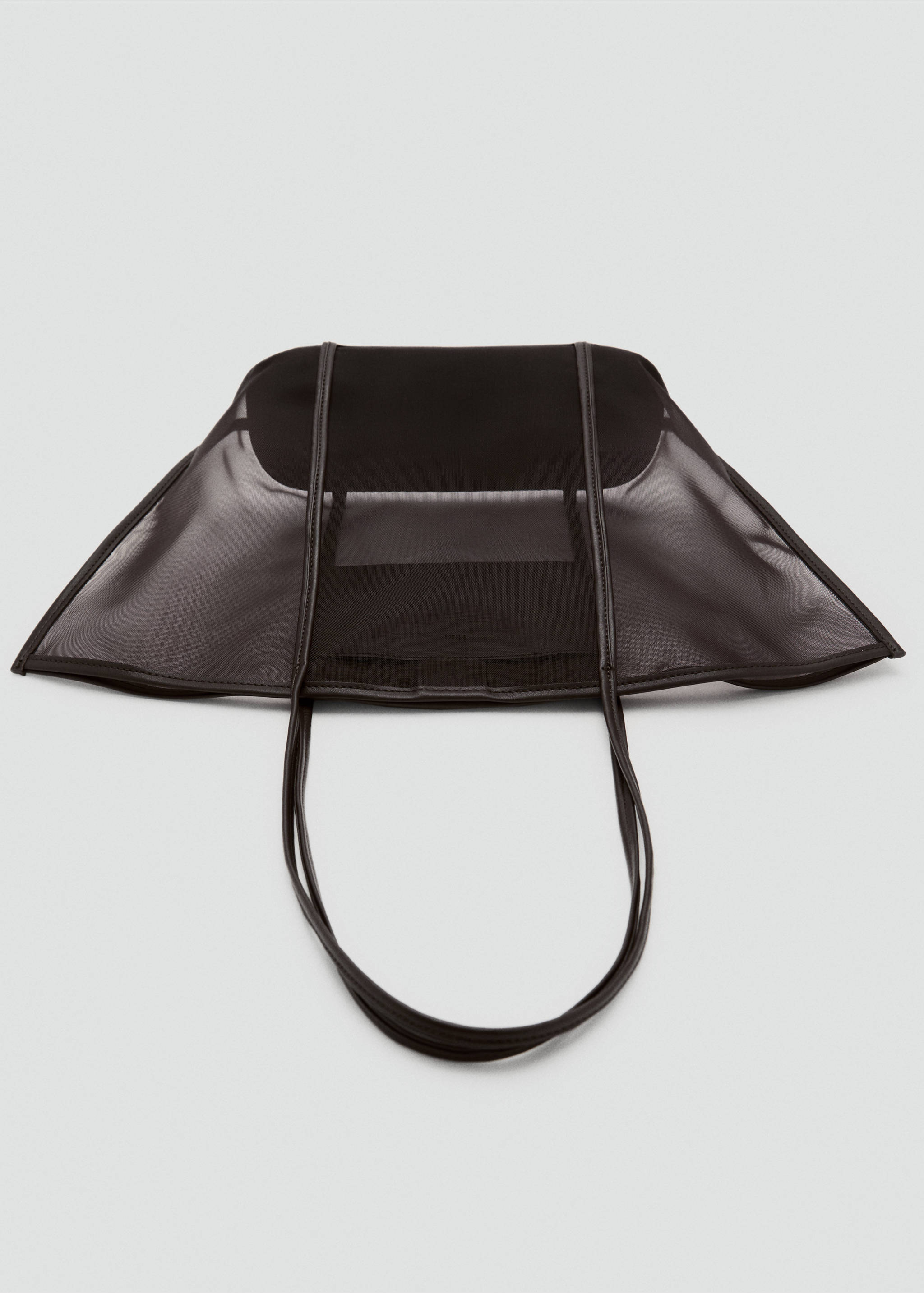Semi-transparent shopper bag - Details of the article 3, Chocolate. Ref: 17031173-00.