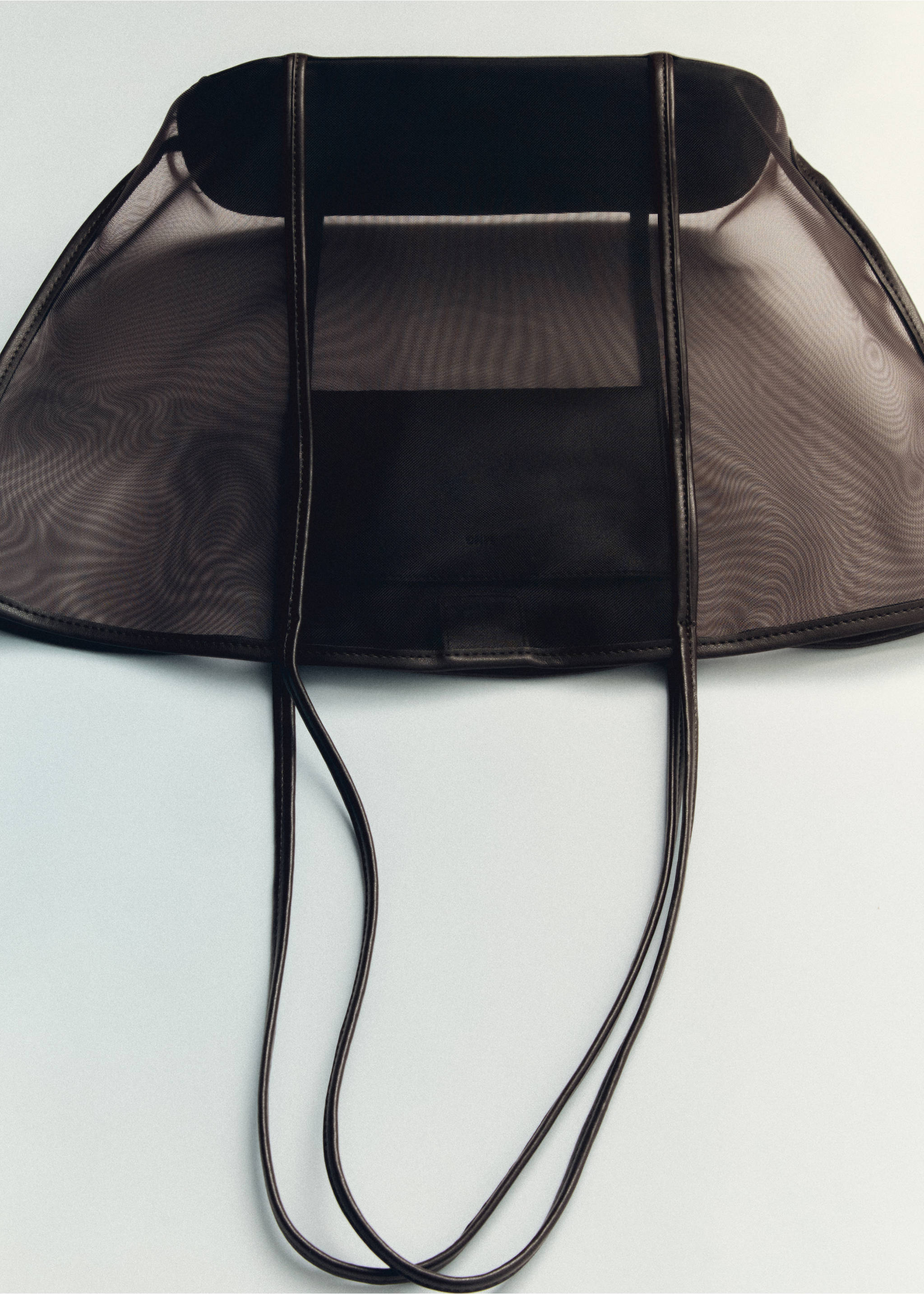 Semi-transparent shopper bag - Details of the article 5, Chocolate. Ref: 17031173-00.