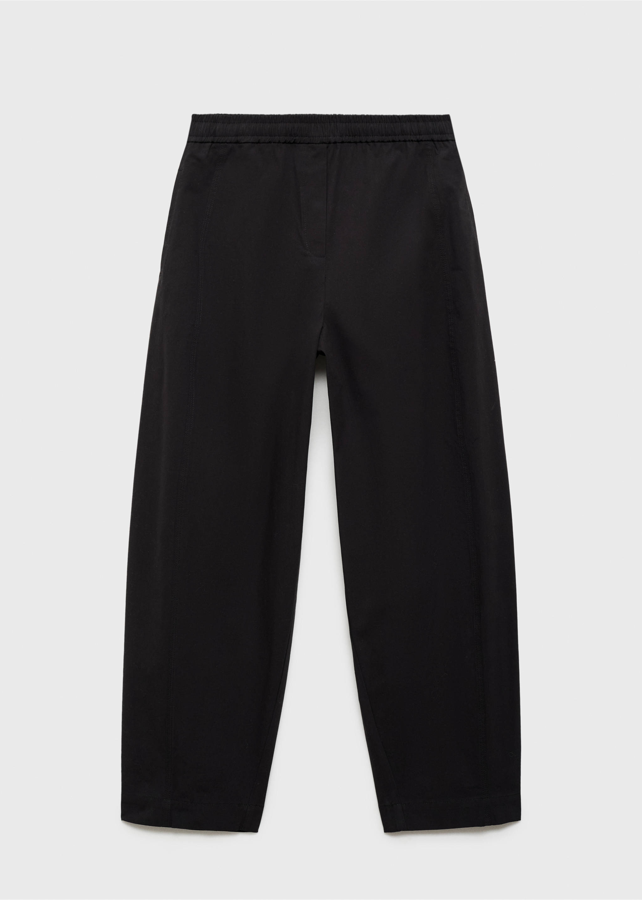 Elastic waist cotton trousers - Article without model, Black. Ref: 17031175-00.