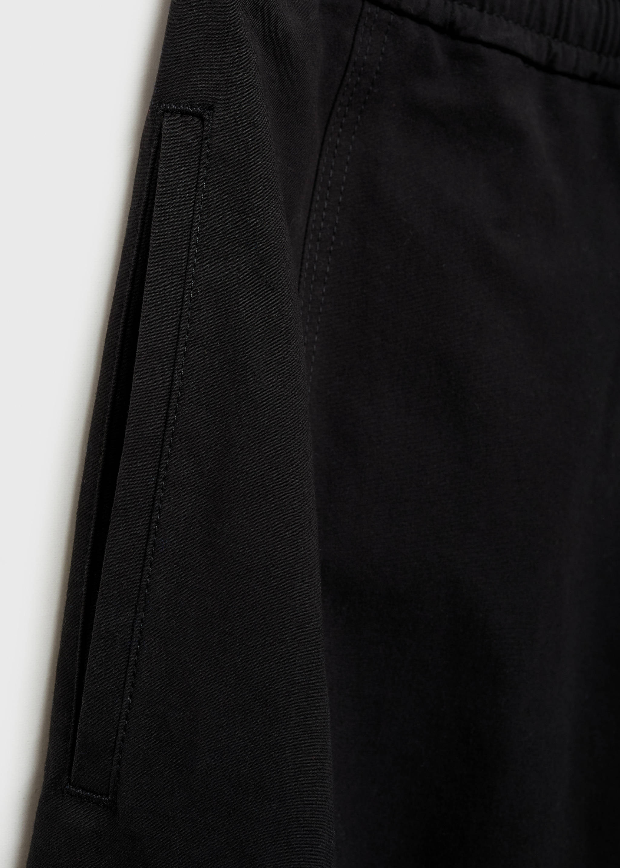 Elastic waist cotton trousers - Details of the article 0
