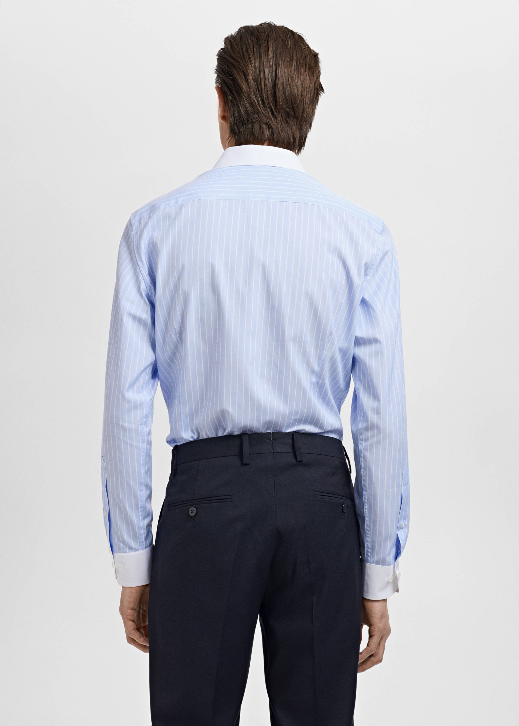 Striped-print slim-fit suit shirt - Reverse of the article