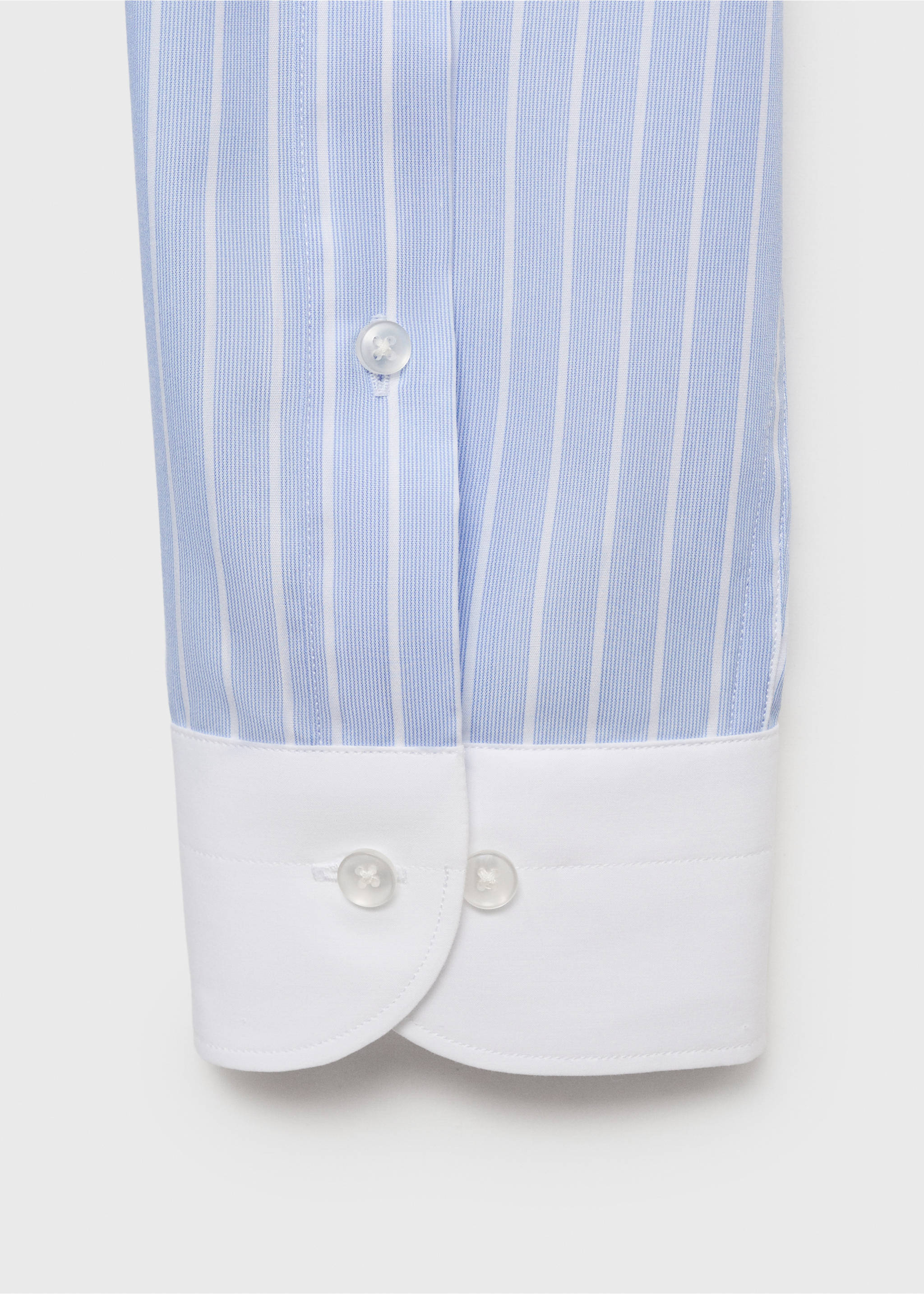 Striped-print slim-fit suit shirt - Details of the article 8, Sky Blue. Ref: 17031176-00.