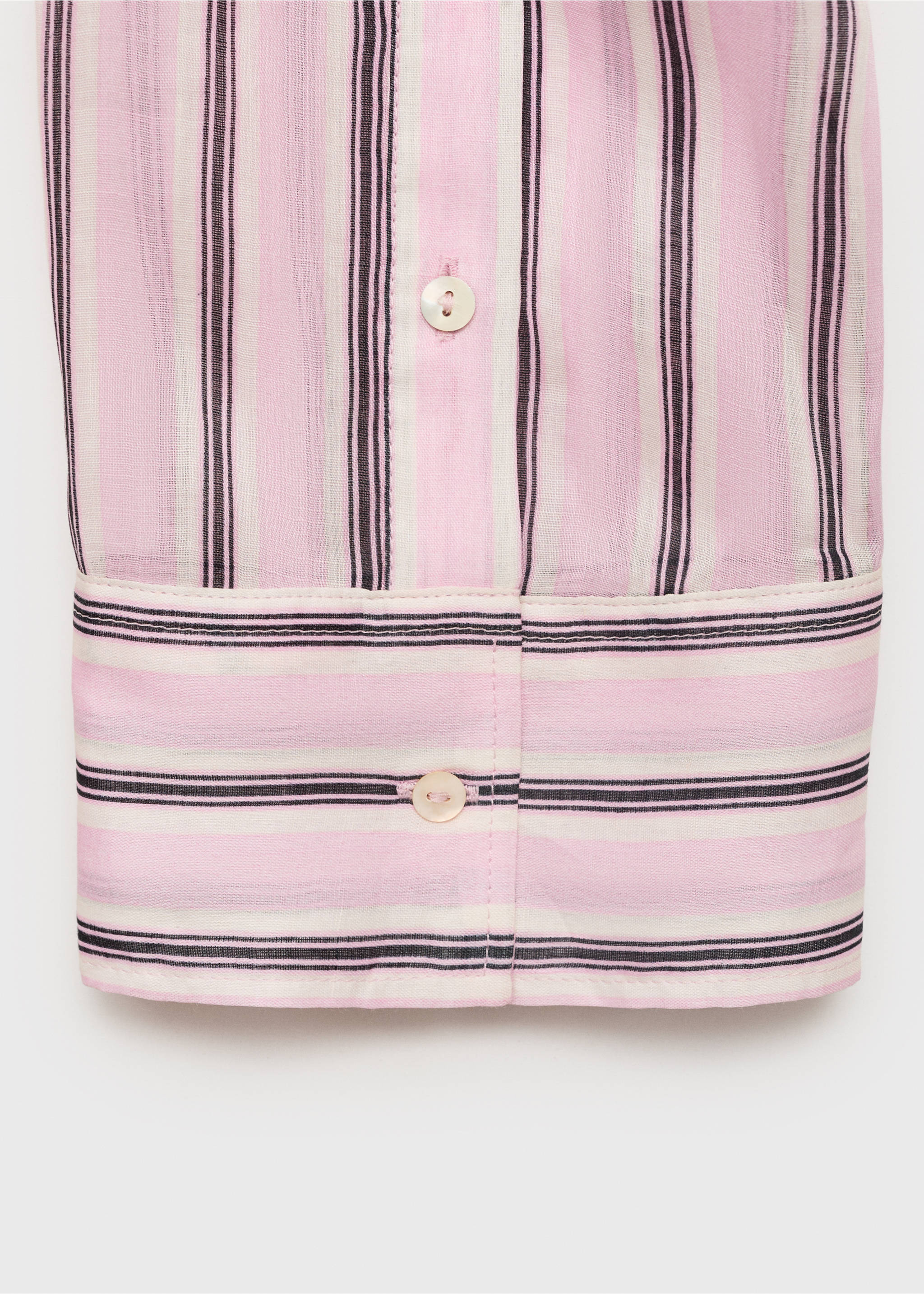 Striped ramie shirt - Details of the article 0, Light Pink. Ref: 17031177-00.