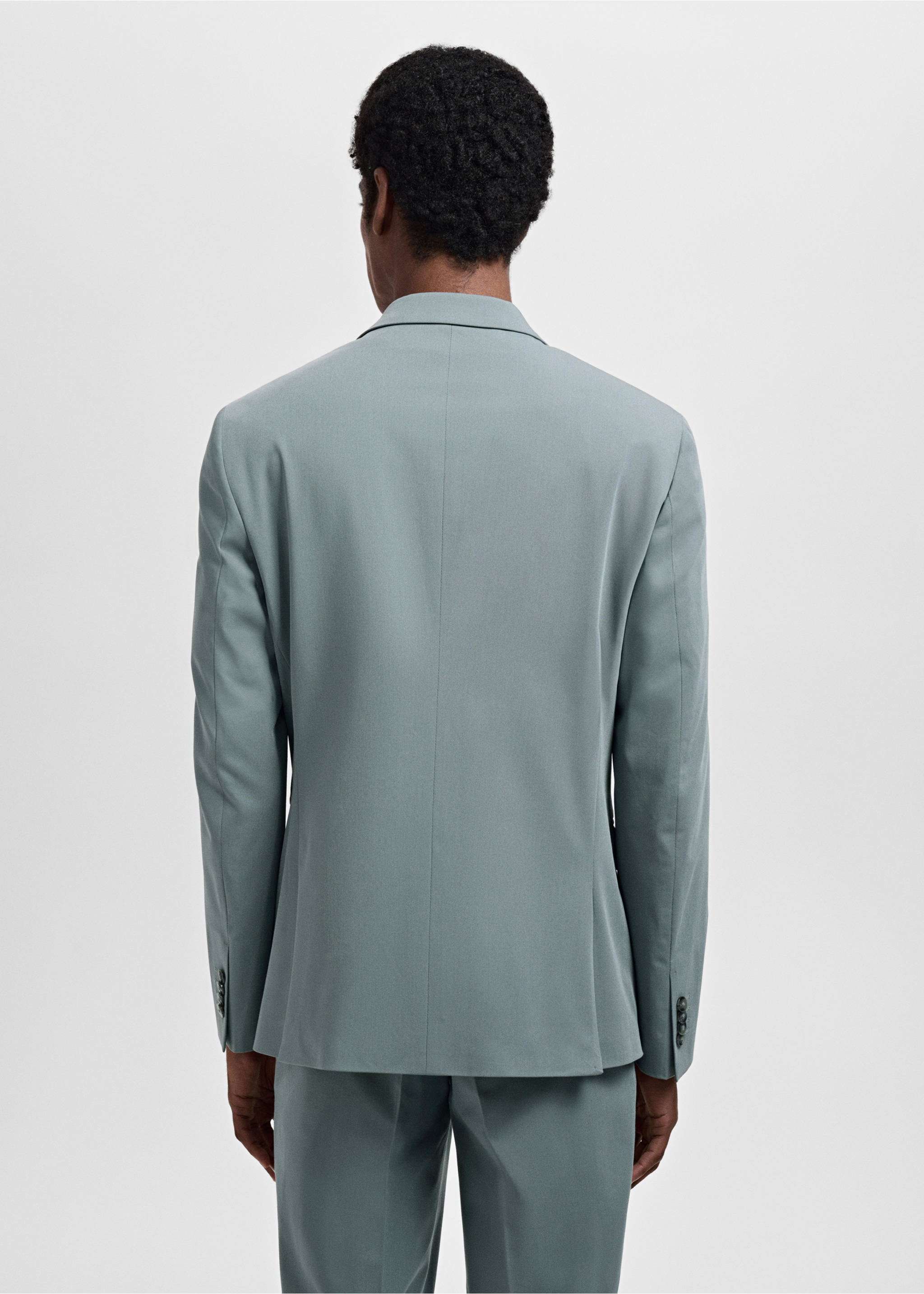 Super slim-fit suit jacket in stretch fabric - Reverse of the article, Aqua Green. Ref: 17031178-00.