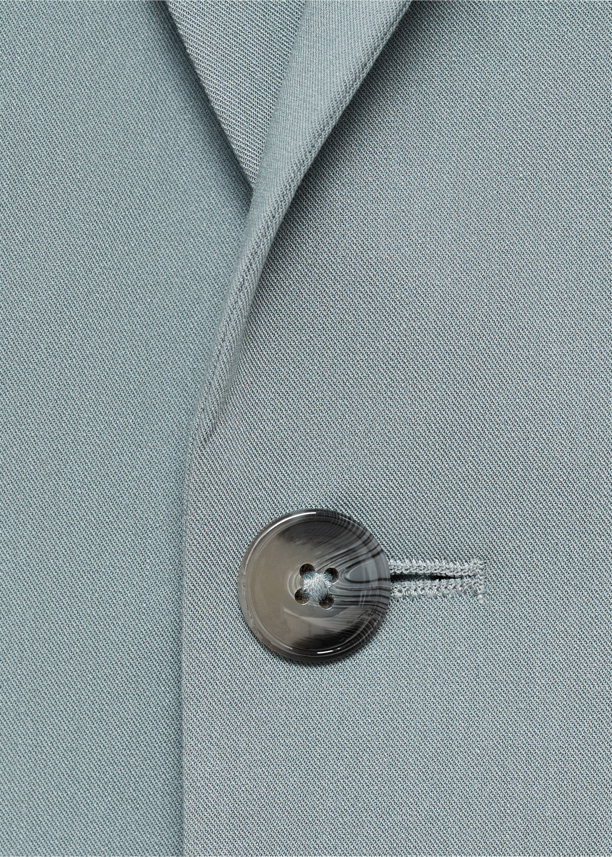 Super slim-fit suit jacket in stretch fabric - Details of the article 8, Aqua Green. Ref: 17031178-00.