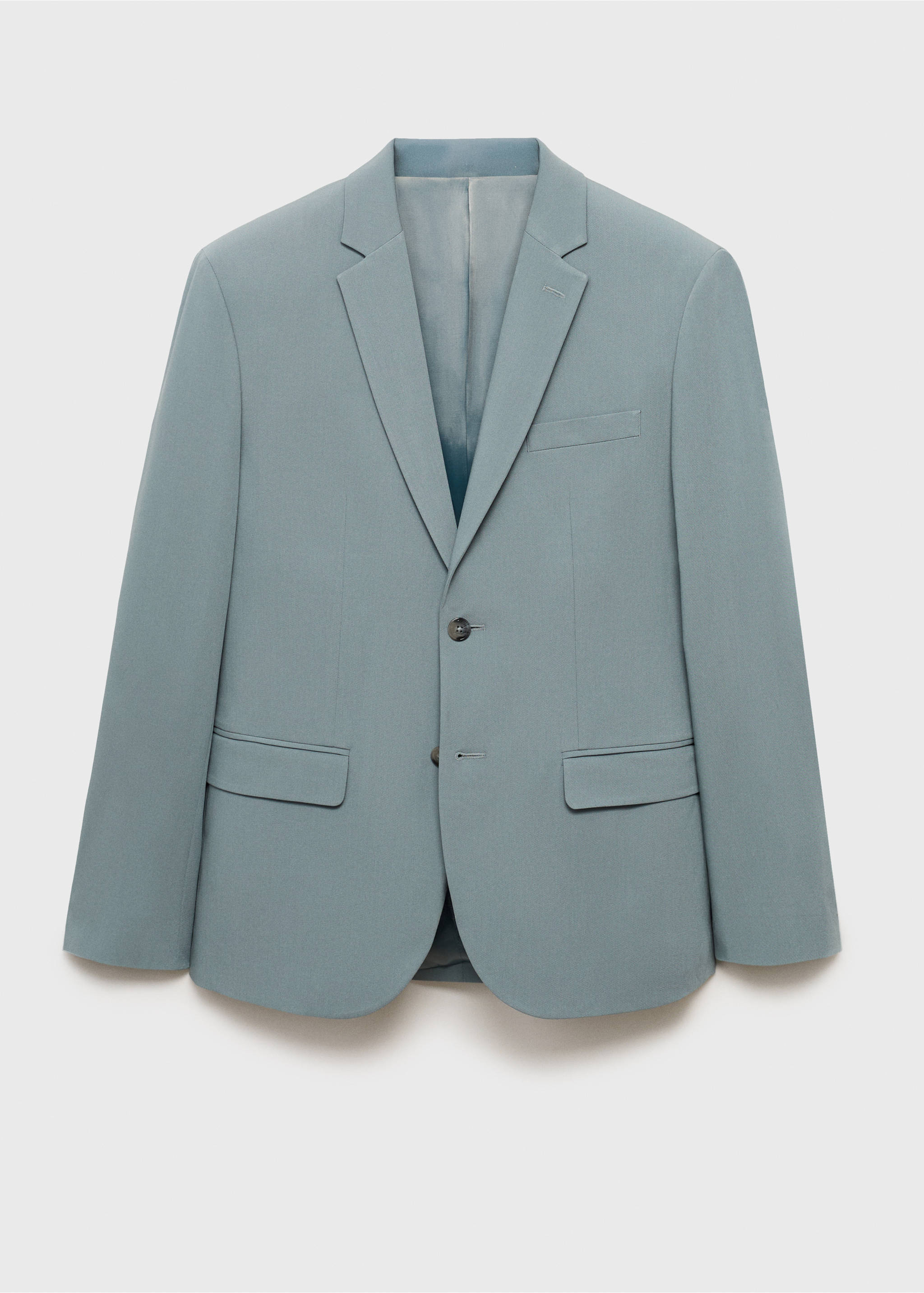 Super slim-fit suit jacket in stretch fabric - Article without model, Aqua Green. Ref: 17031178-00.
