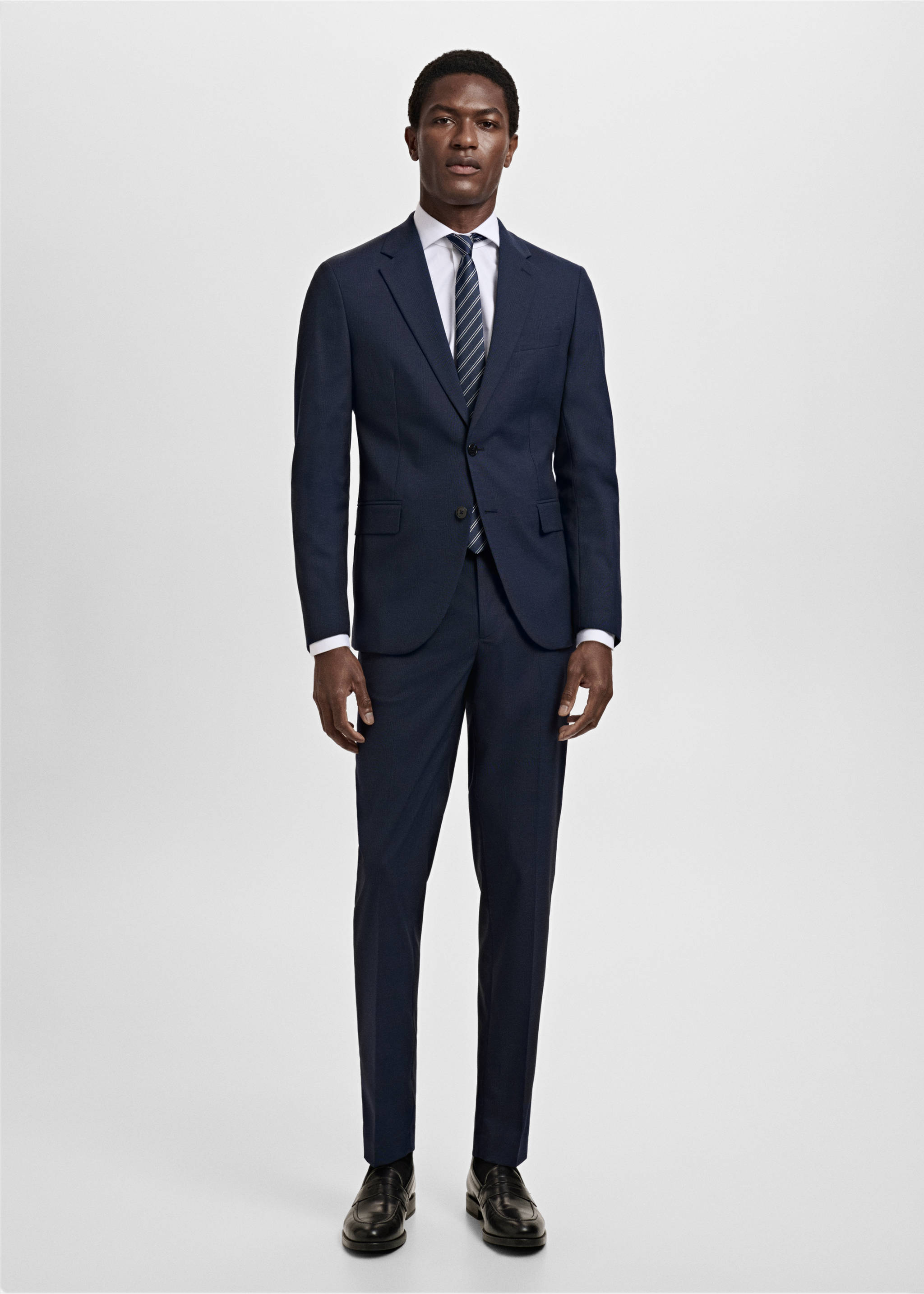 Milan slim-fit suit trousers - General plane, Dark Navy. Ref: 17031179-00.