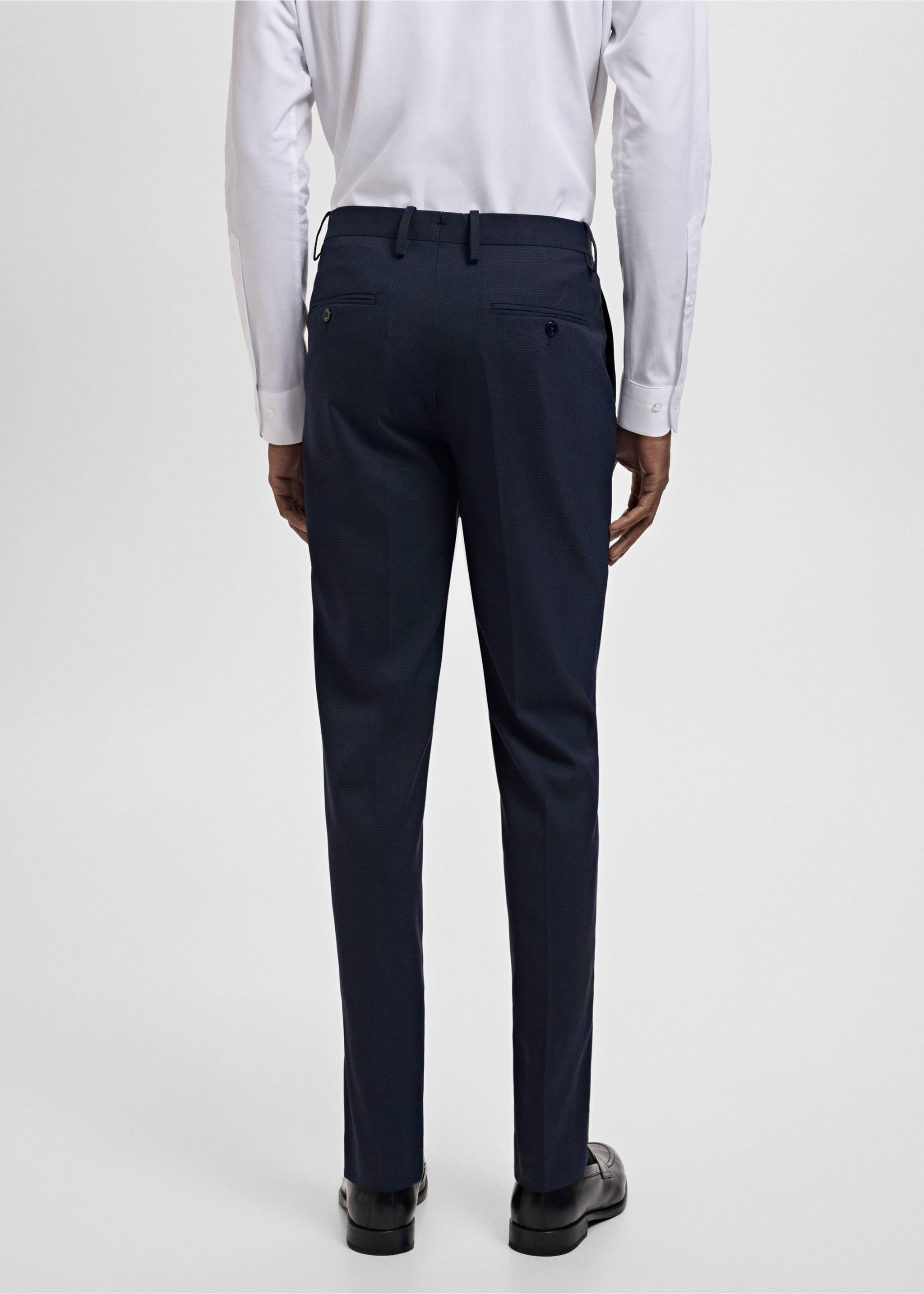 Milan slim-fit suit trousers - Reverse of the article, Dark Navy. Ref: 17031179-00.