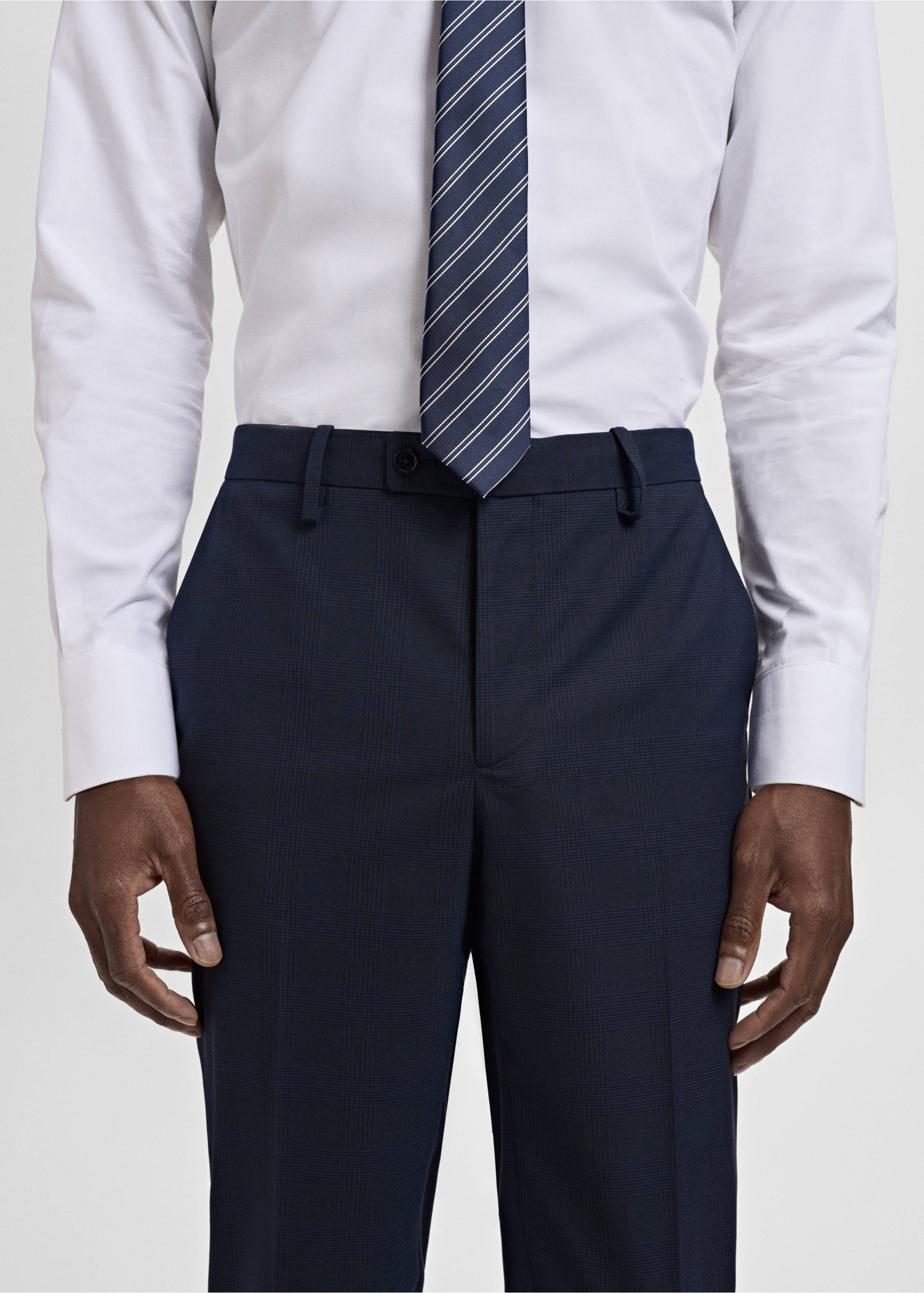 Milan slim-fit suit trousers - Details of the article 1, Dark Navy. Ref: 17031179-00.