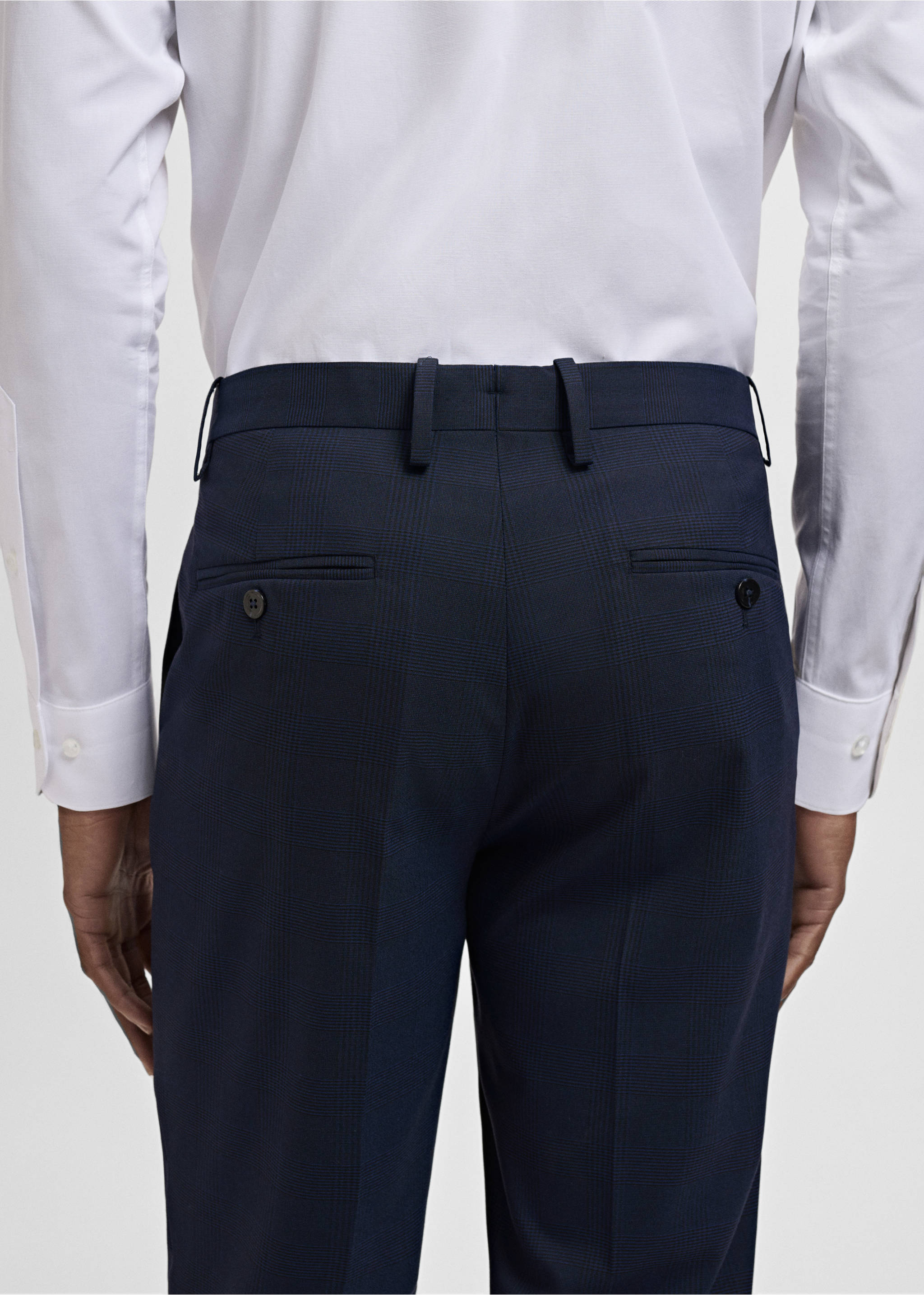 Milan slim-fit suit trousers - Details of the article 3, Dark Navy. Ref: 17031179-00.