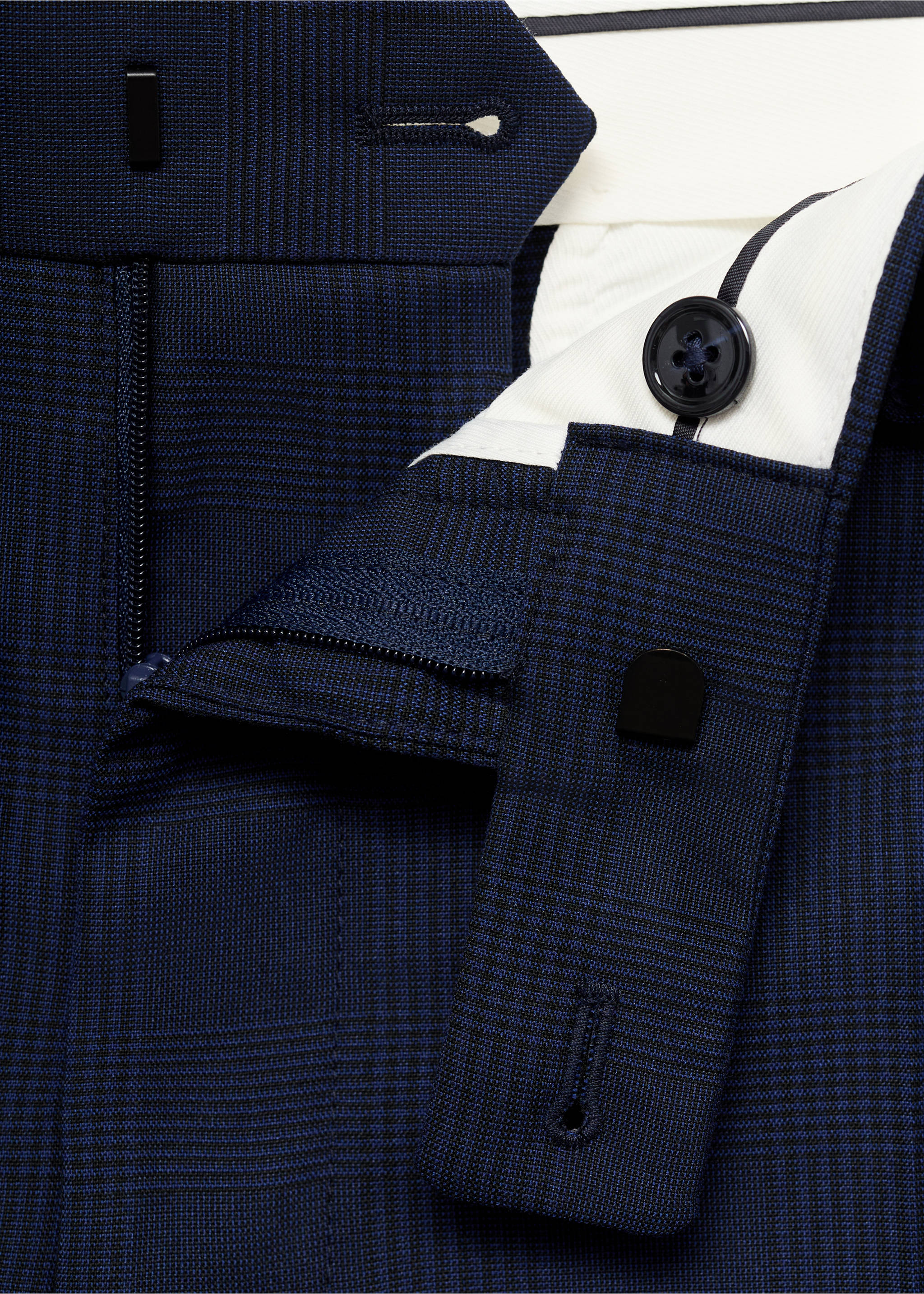 Milan slim-fit suit trousers - Details of the article 8, Dark Navy. Ref: 17031179-00.