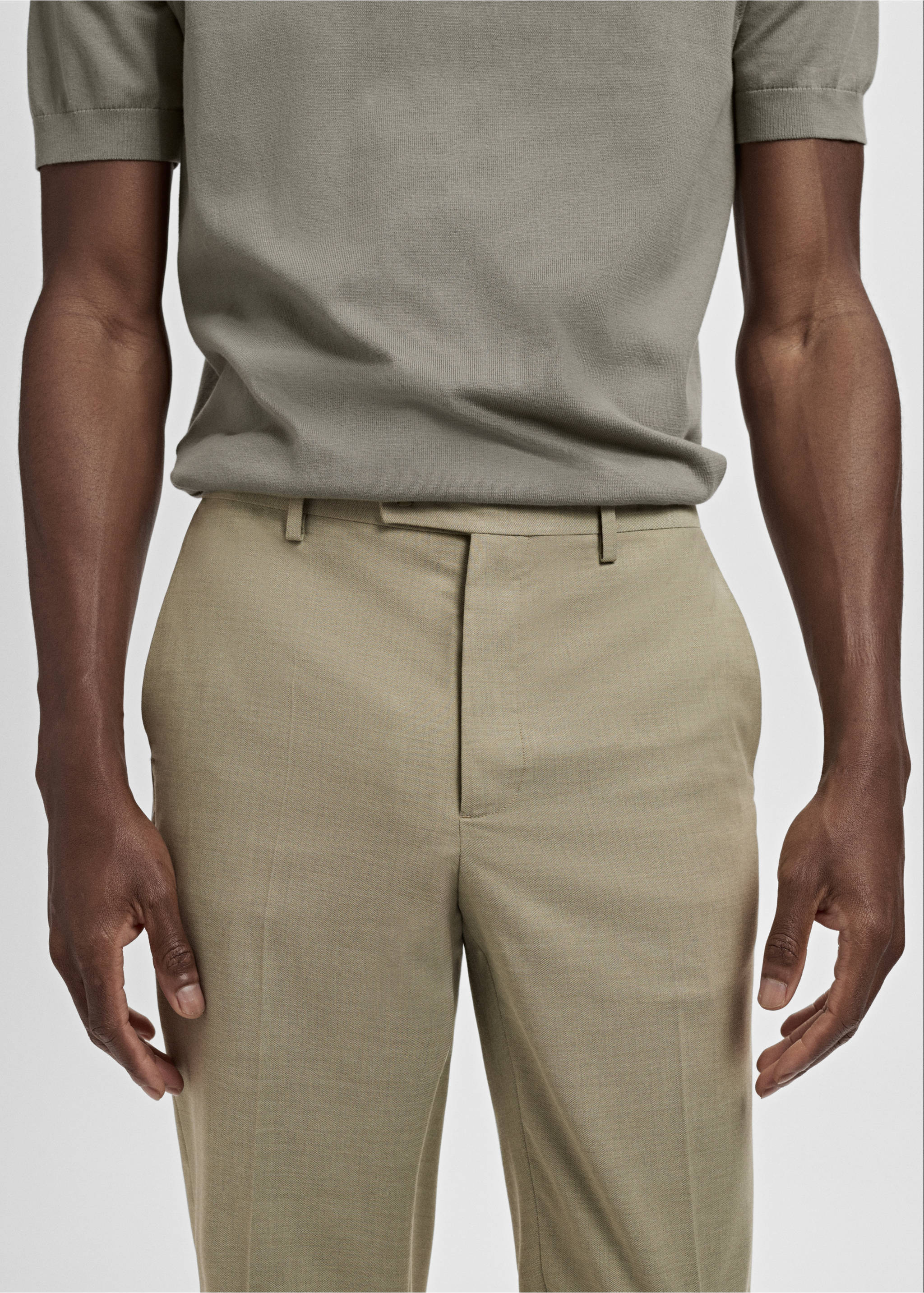 Milan slim-fit suit trousers - Details of the article 1, Green. Ref: 17031180-00.