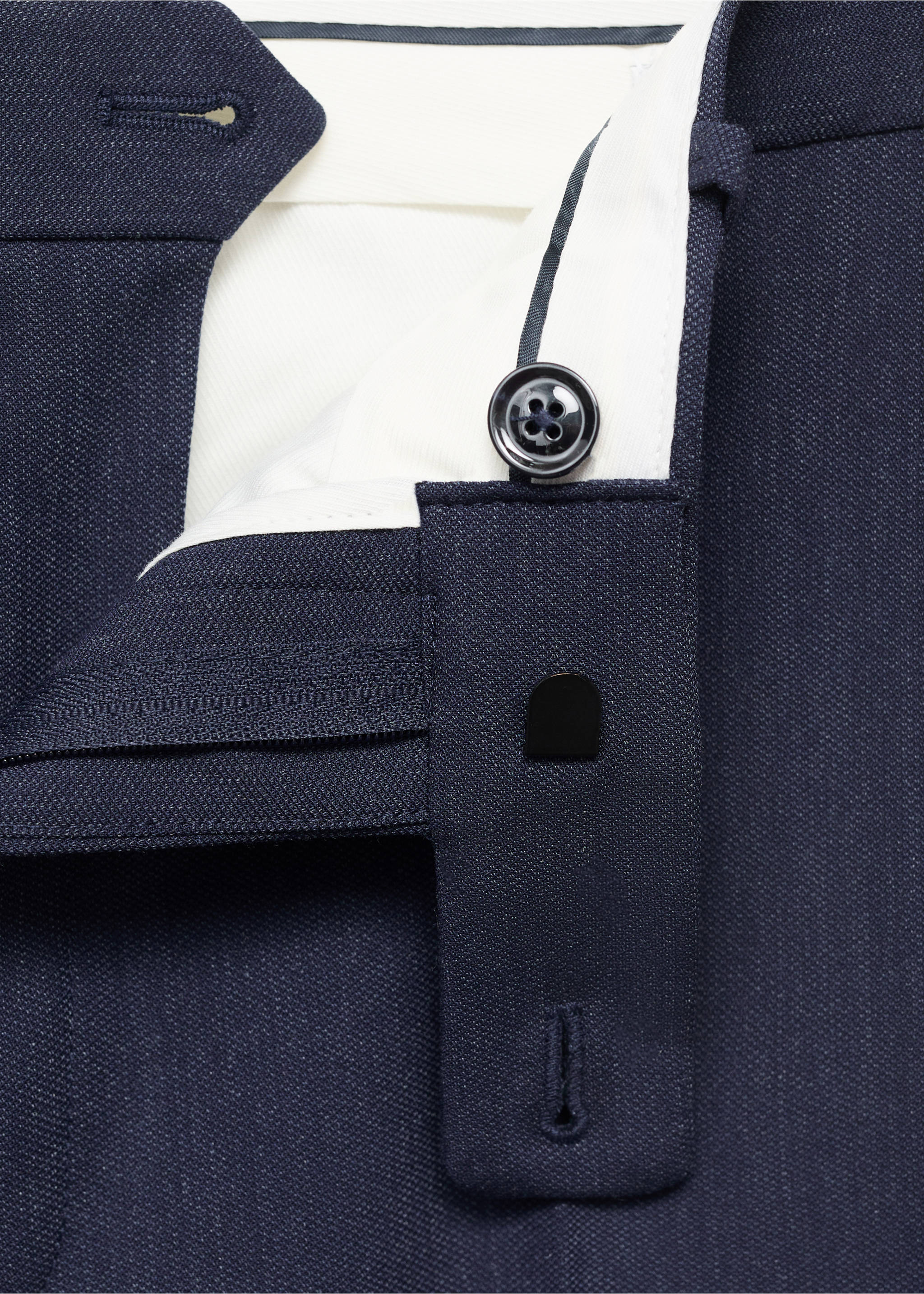 Monaco slim-fit suit trousers - Details of the article 8, Indigo Blue. Ref: 17031182-00.