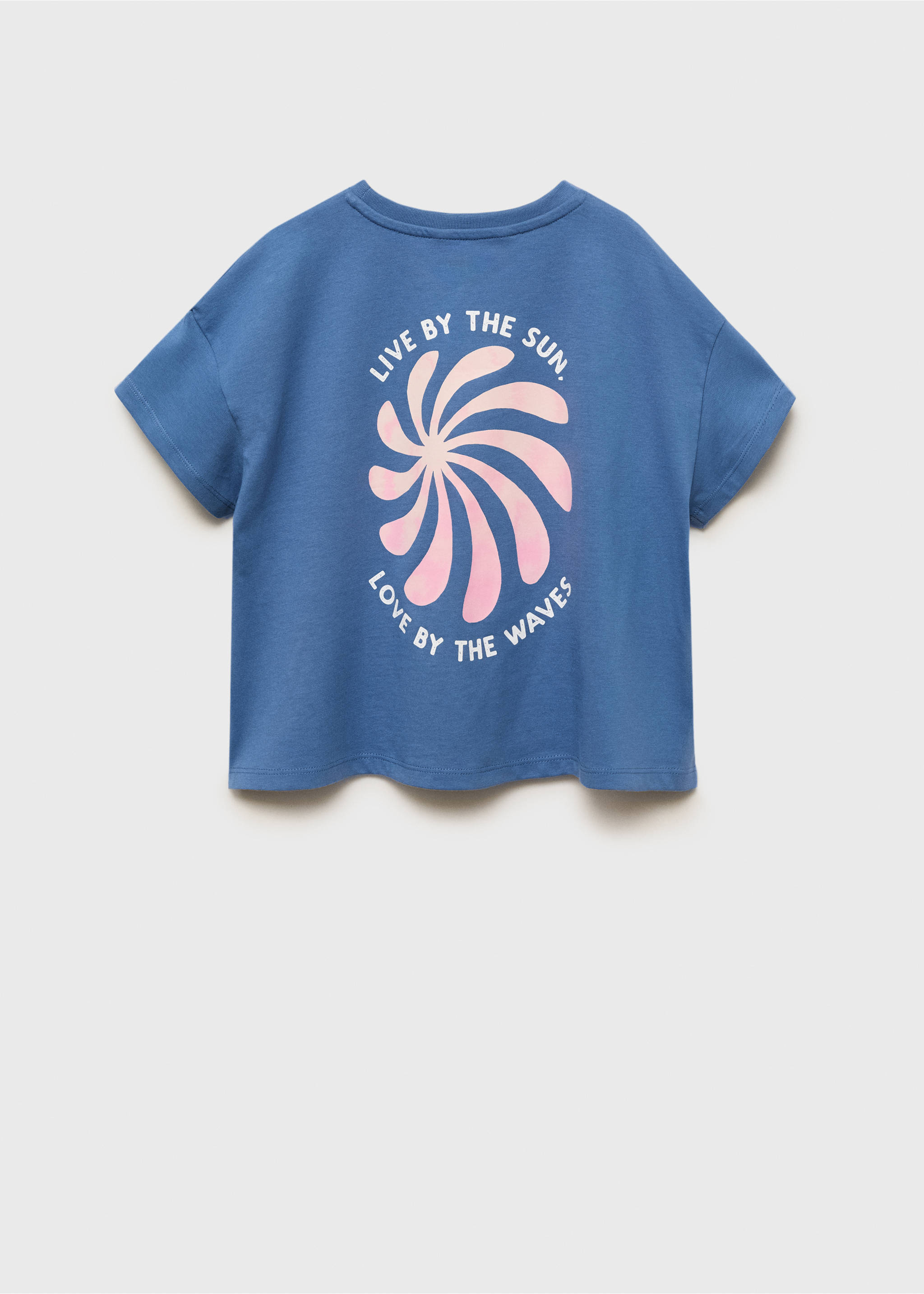 Short-sleeved printed t-shirt - Reverse of the article, Blue. Ref: 17031183-00.