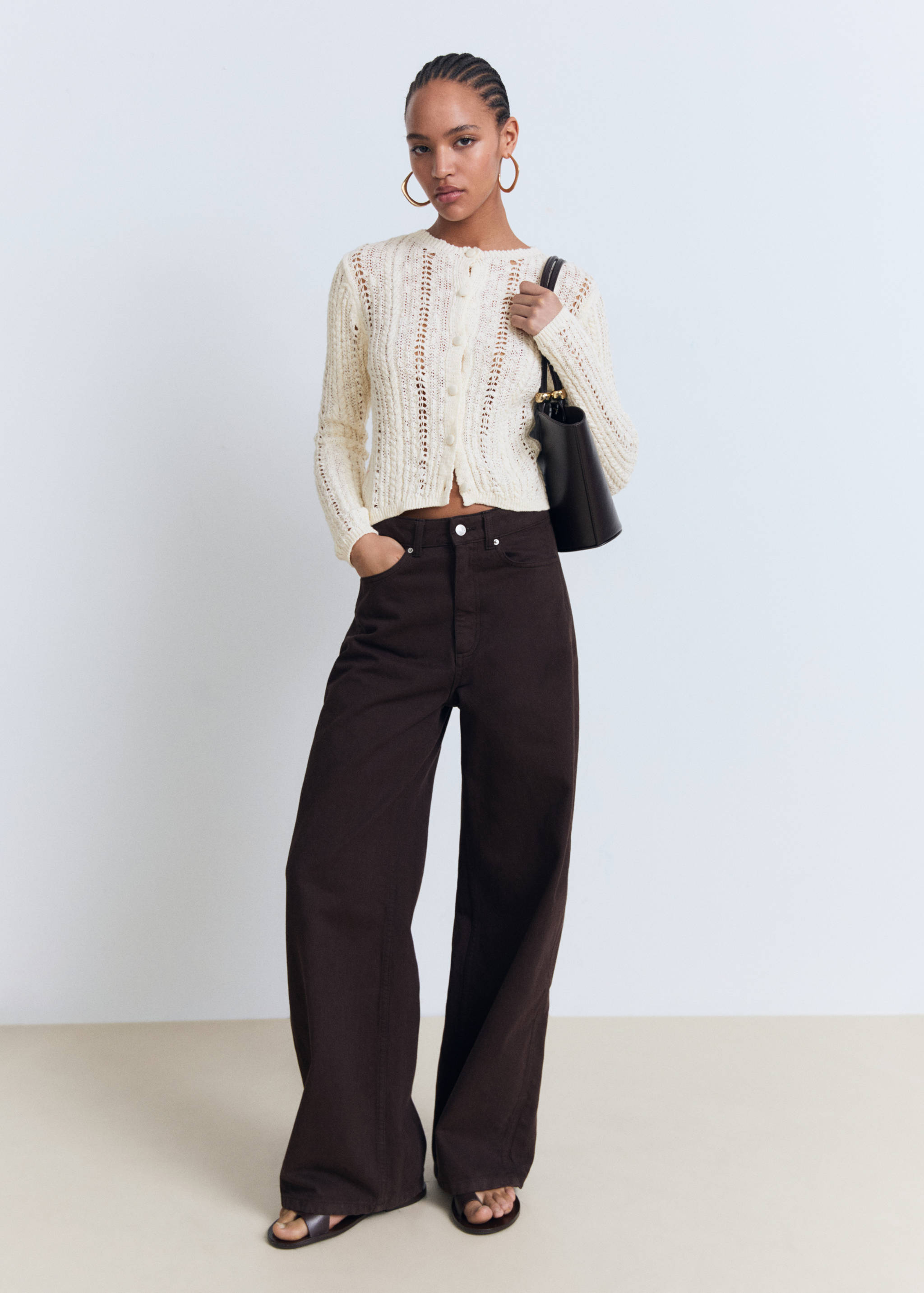 Openwork knit cardigan - General plane