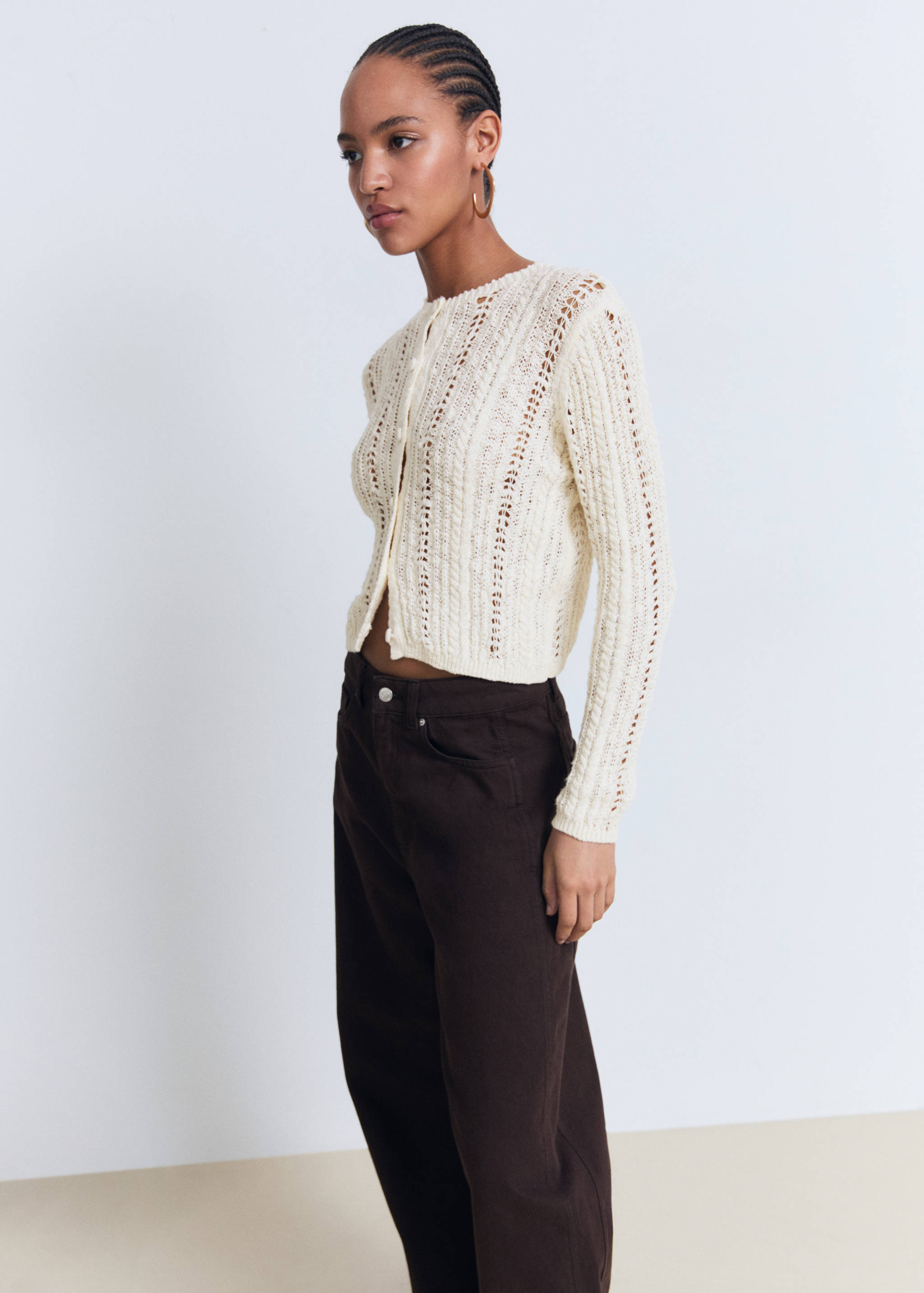 Openwork knit cardigan - Medium plane