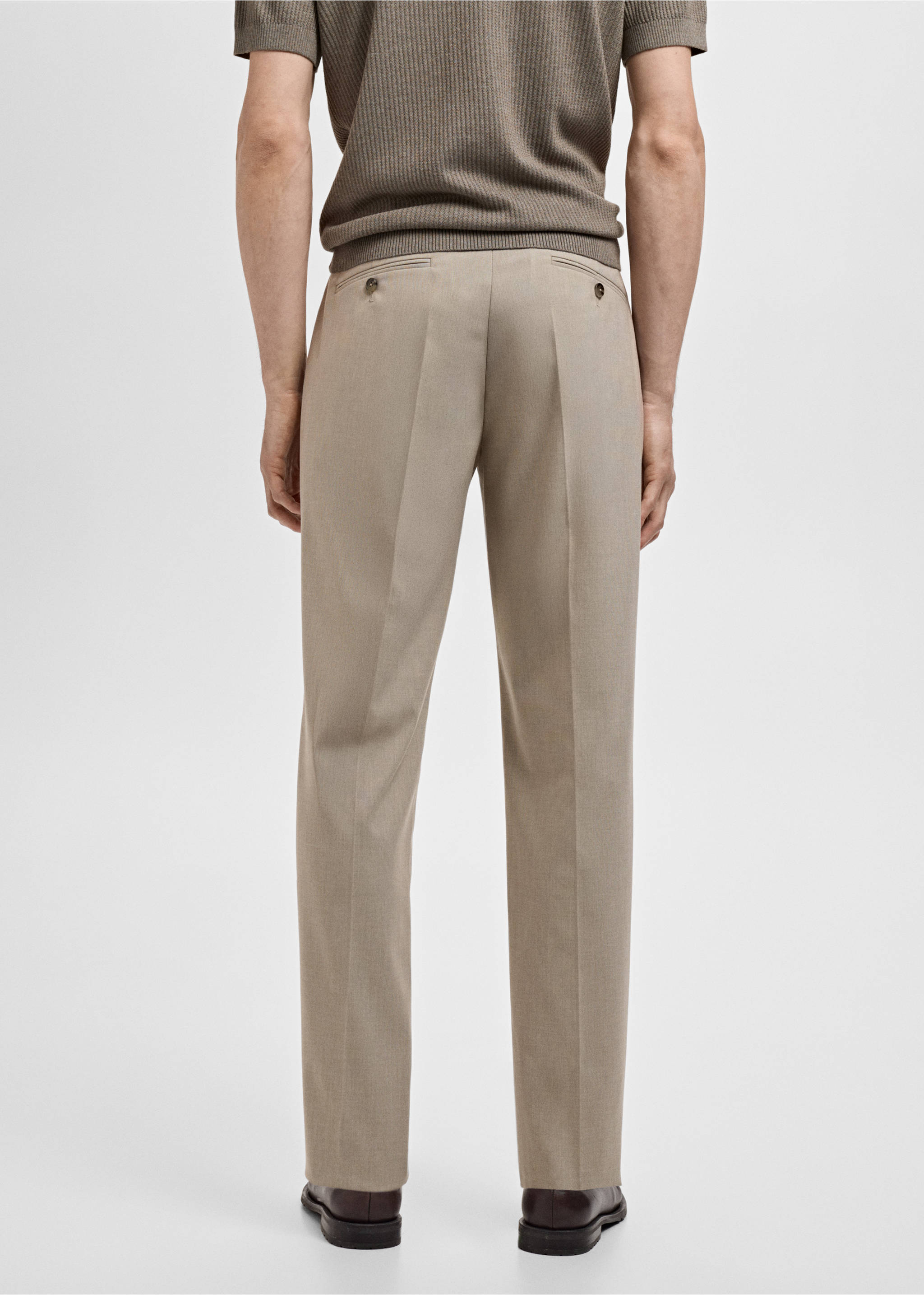Monaco slim-fit suit trousers - Reverse of the article, Beige. Ref: 17031185-00.