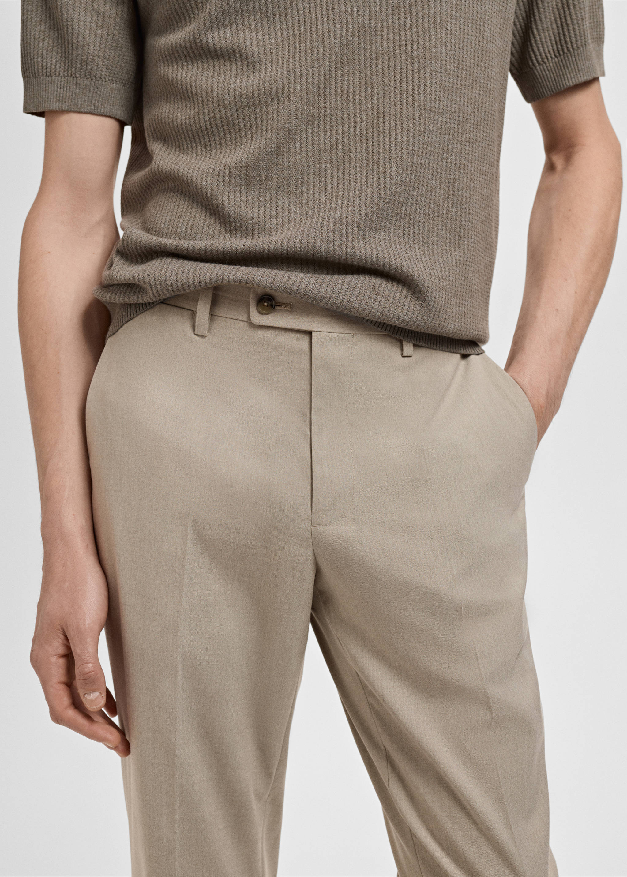 Monaco slim-fit suit trousers - Details of the article 1