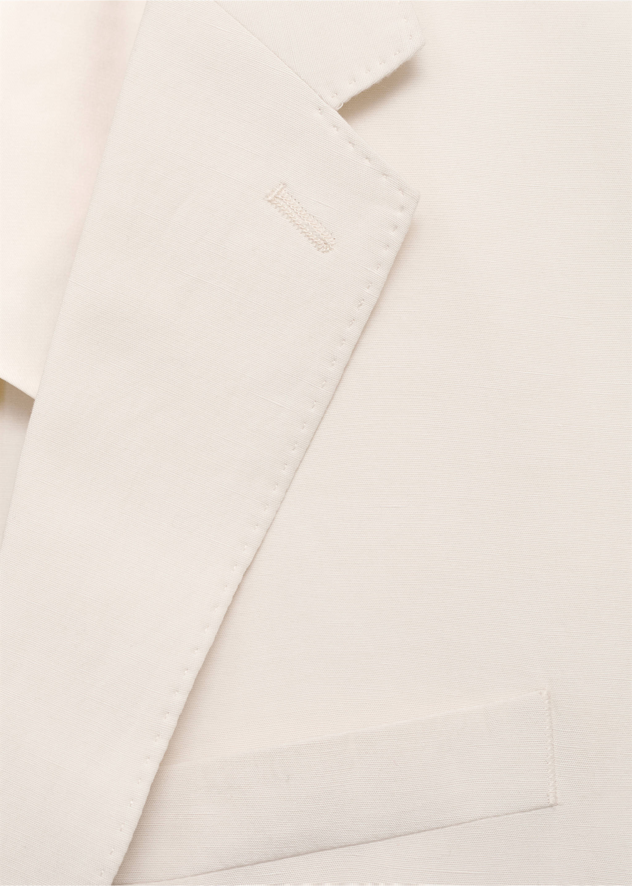 Slim-fit suit jacket made from a linen-lyocell blend - Details of the article 8, Ecru. Ref: 17031186-00.