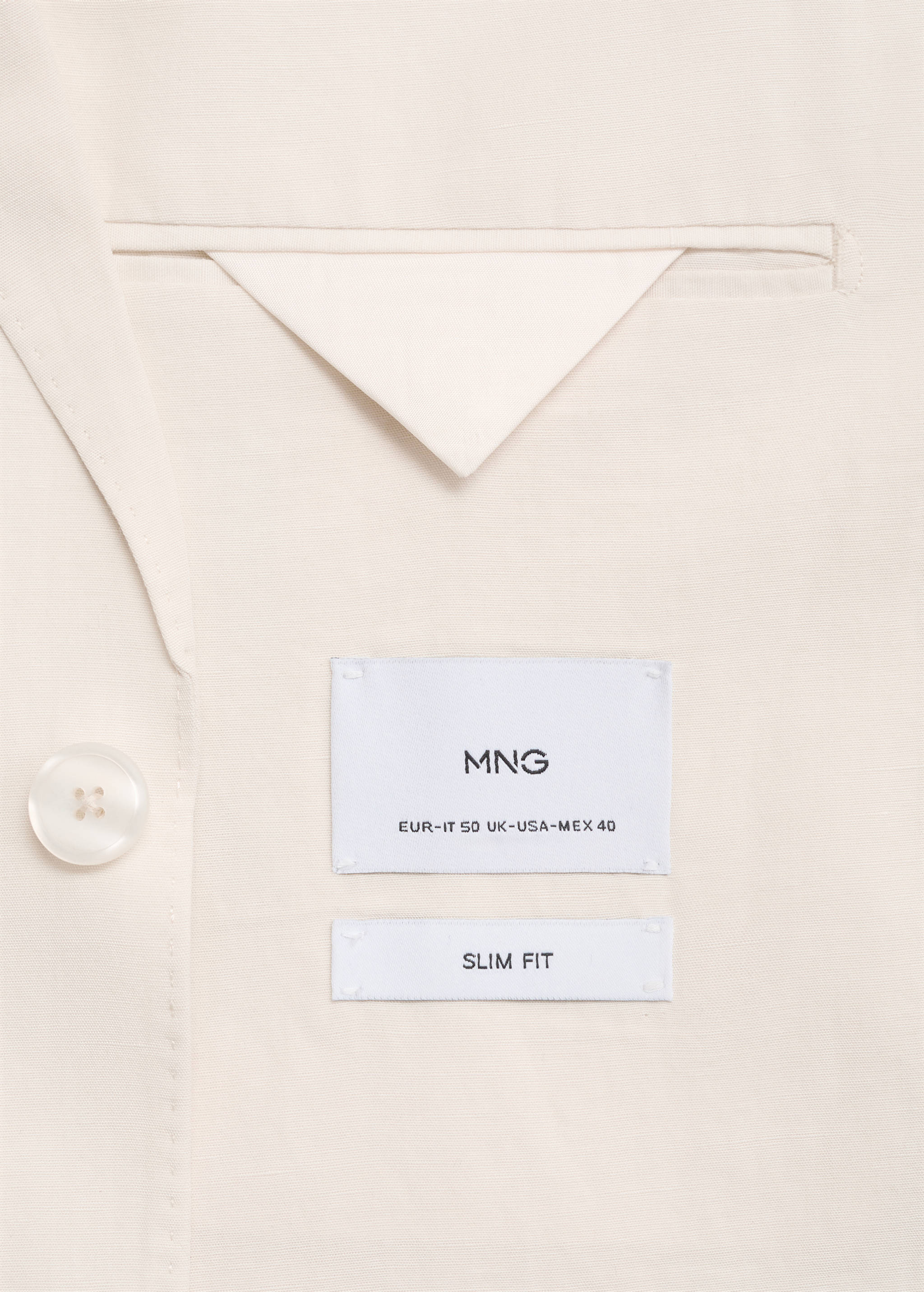 Slim-fit suit jacket made from a linen-lyocell blend - Details of the article 0